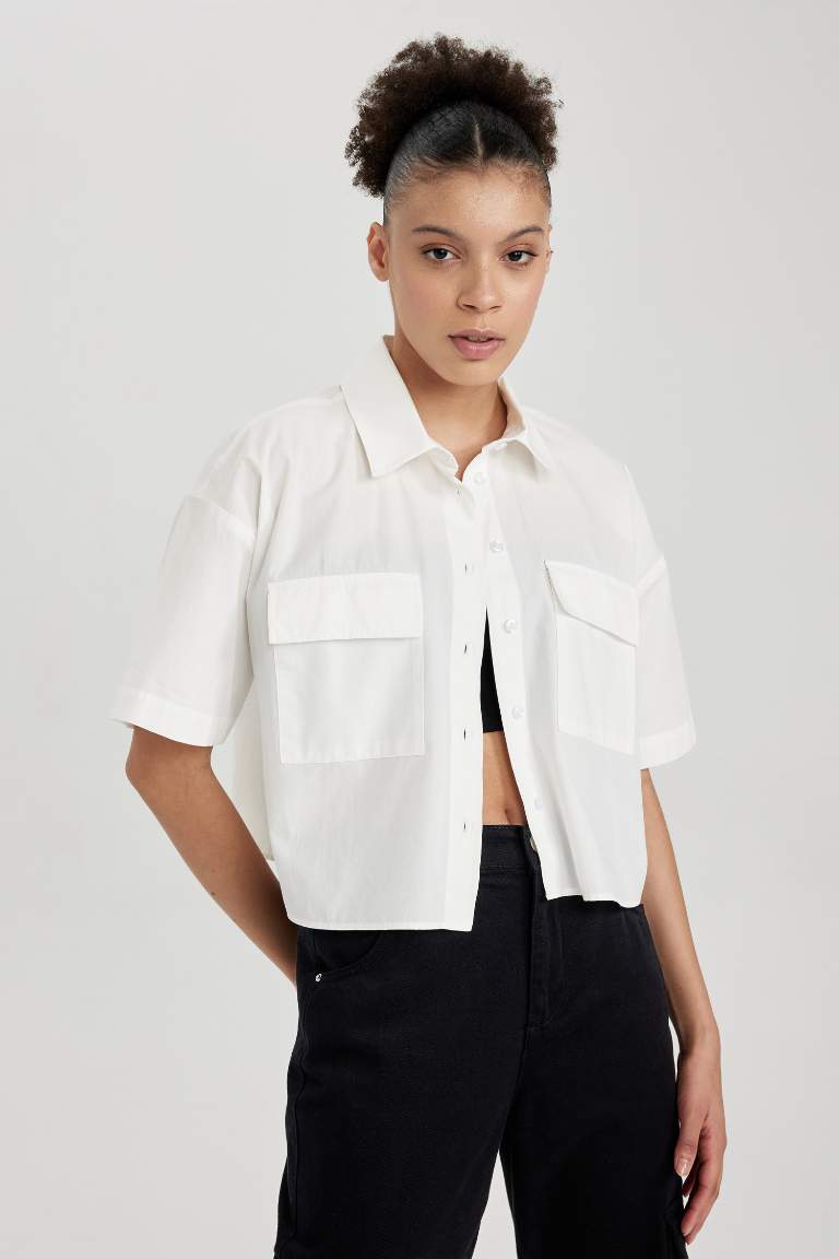 Coool Oversize Fit Kısa Kollu %100 Pamuk Gömlek
