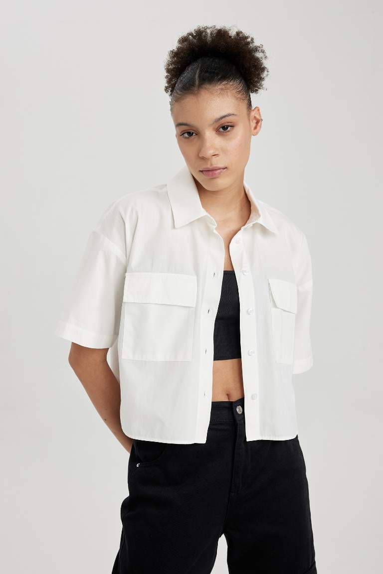 Coool Oversize Fit Kısa Kollu %100 Pamuk Gömlek