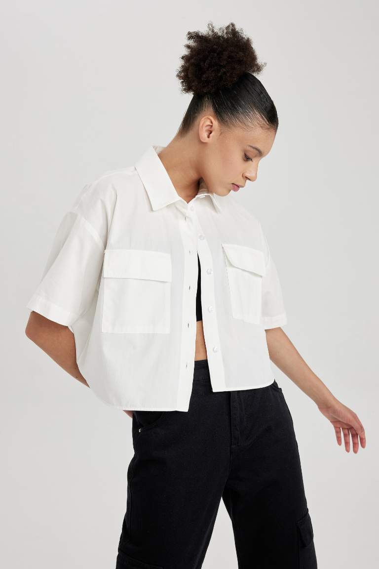 Coool Oversize Fit Kısa Kollu %100 Pamuk Gömlek