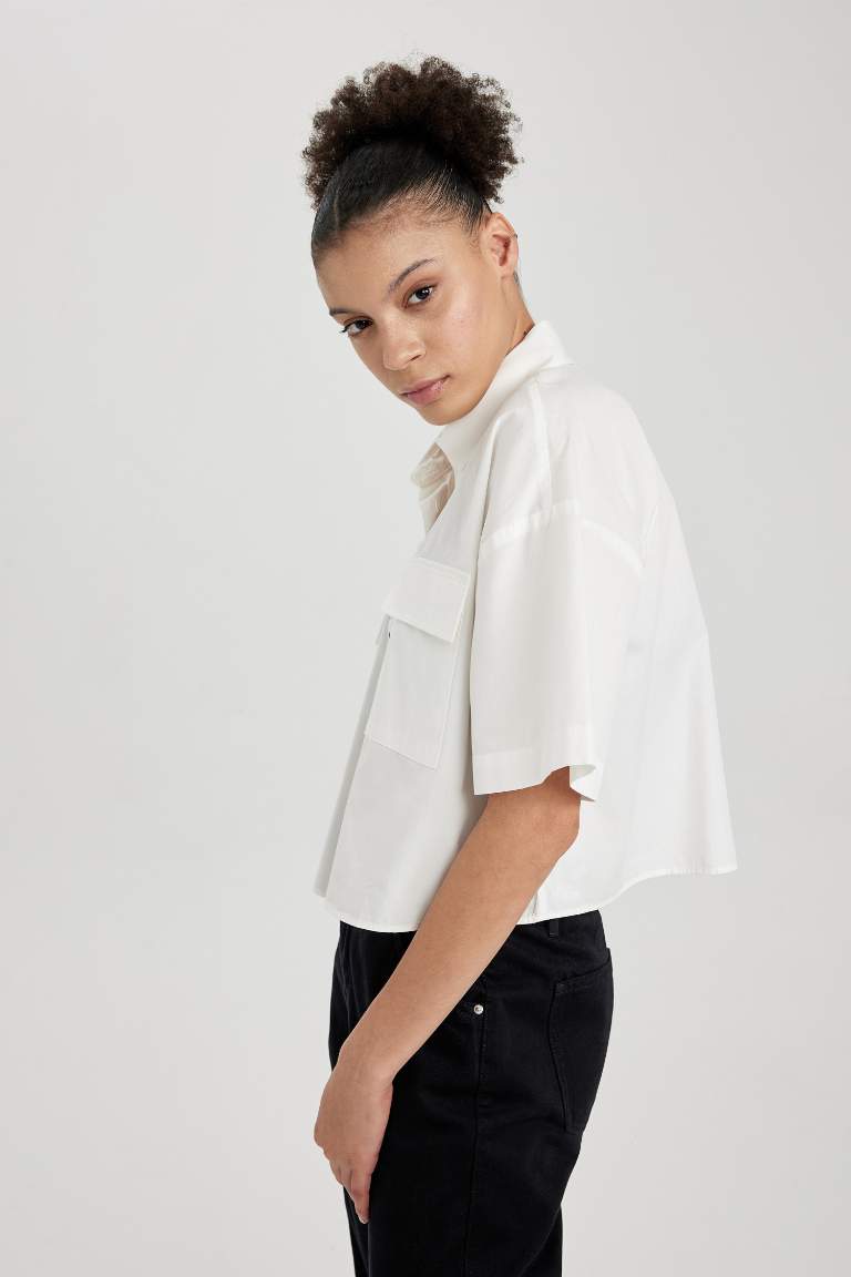 Coool Oversize Fit Kısa Kollu %100 Pamuk Gömlek