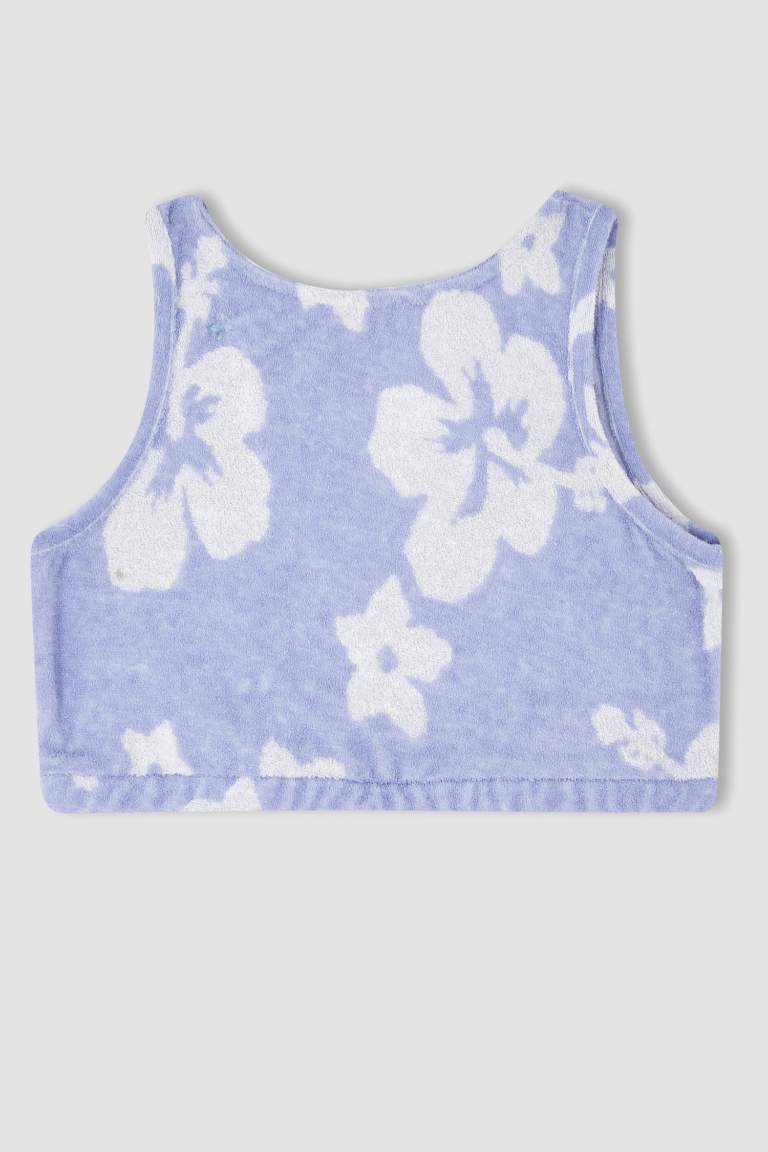 Coool Fitted Halter Yaka Batik Desenli Pelüş Atlet