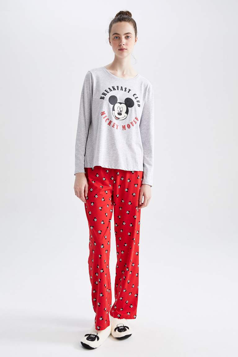 Red Woman Piece Mickey Minnie Licensed Knitted Sets Defacto