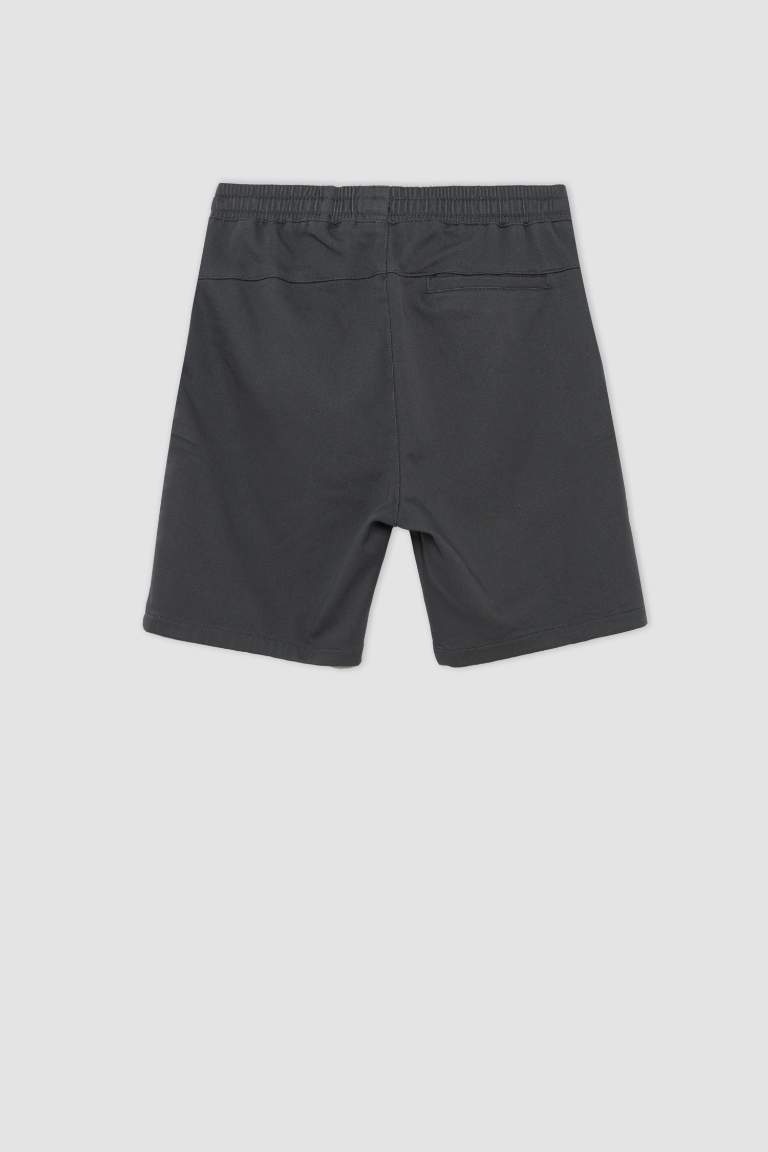 Slim Fit Esnek Belli Basic Şort