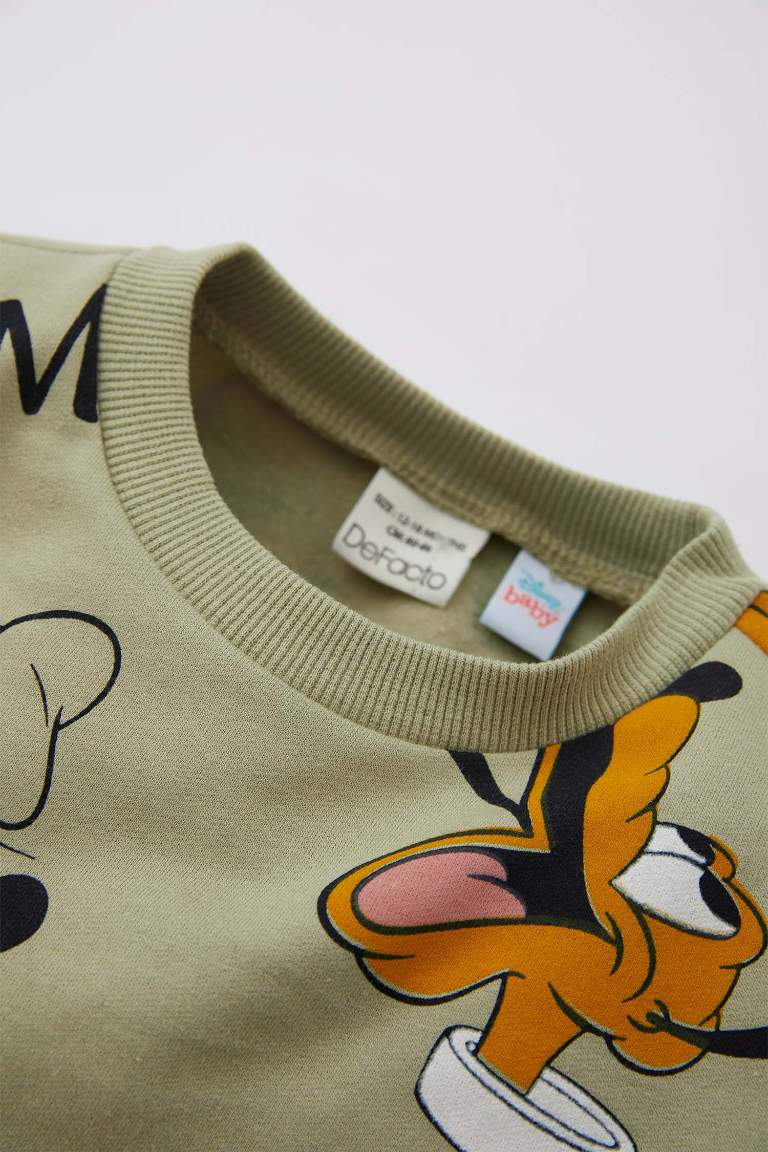 Khaki Baby Boy Piece Regular Fit Crew Neck Mickey Minnie Licensed