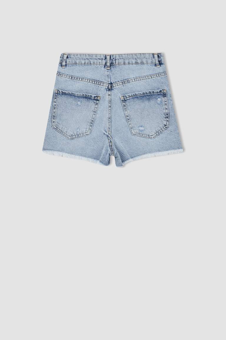 Mom Fit Jean %100 Pamuk Şort