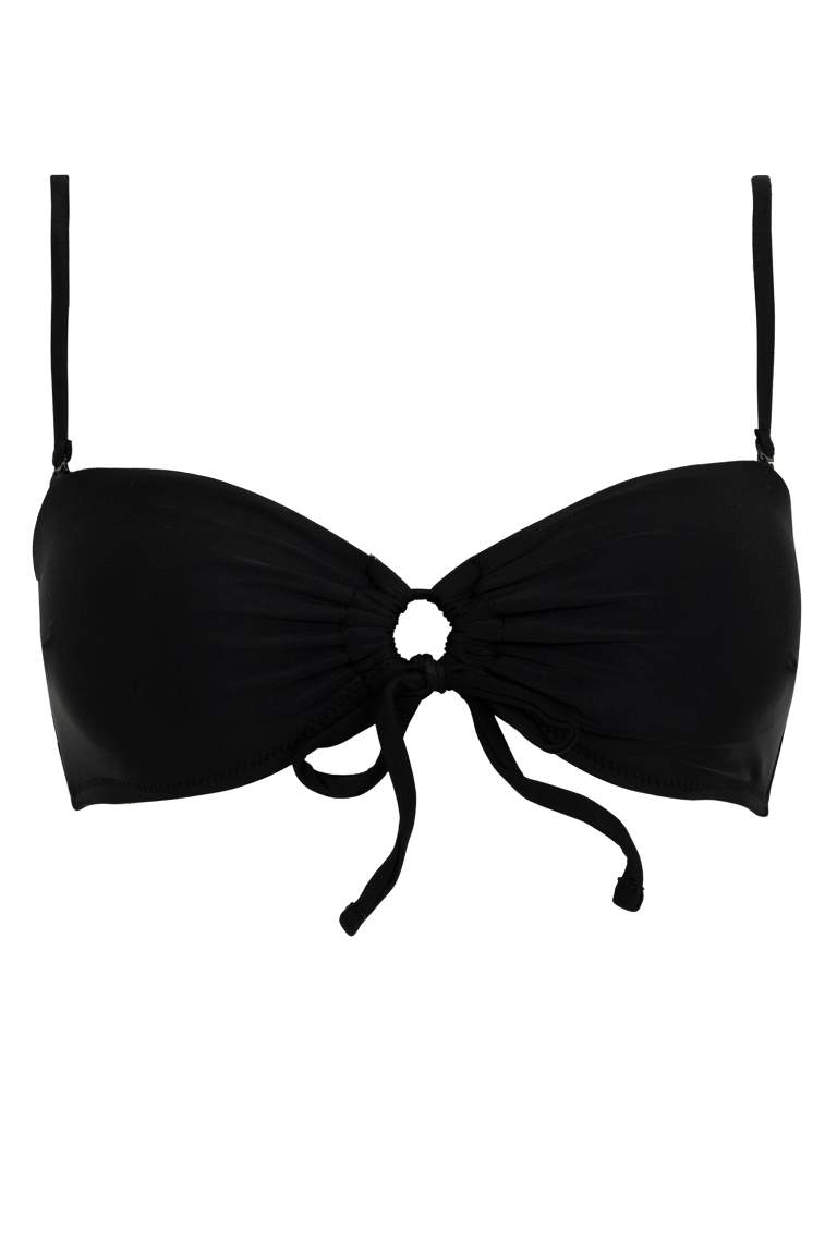 Black WOMEN Fall In Love Regular Fit Bikini Top 2758806 DeFacto