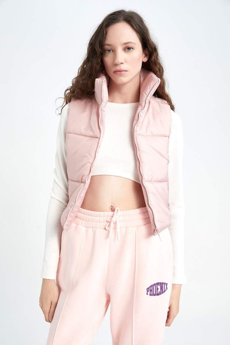 Slim Fit Dik Yaka Şişme Yelek