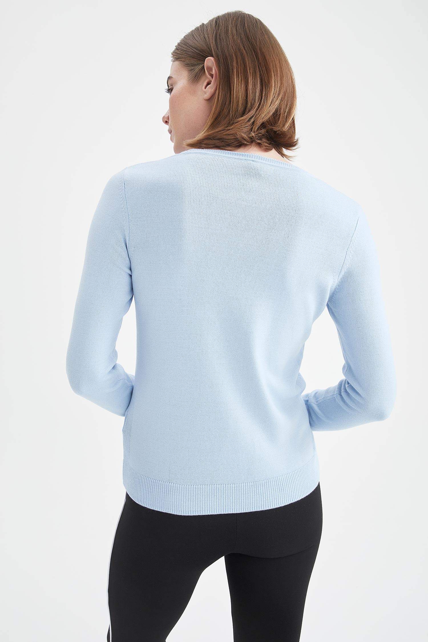Basic Bisiklet Yaka Relax Fit Ekstra Yumuşak Kaşmir Dokulu Triko Kazak