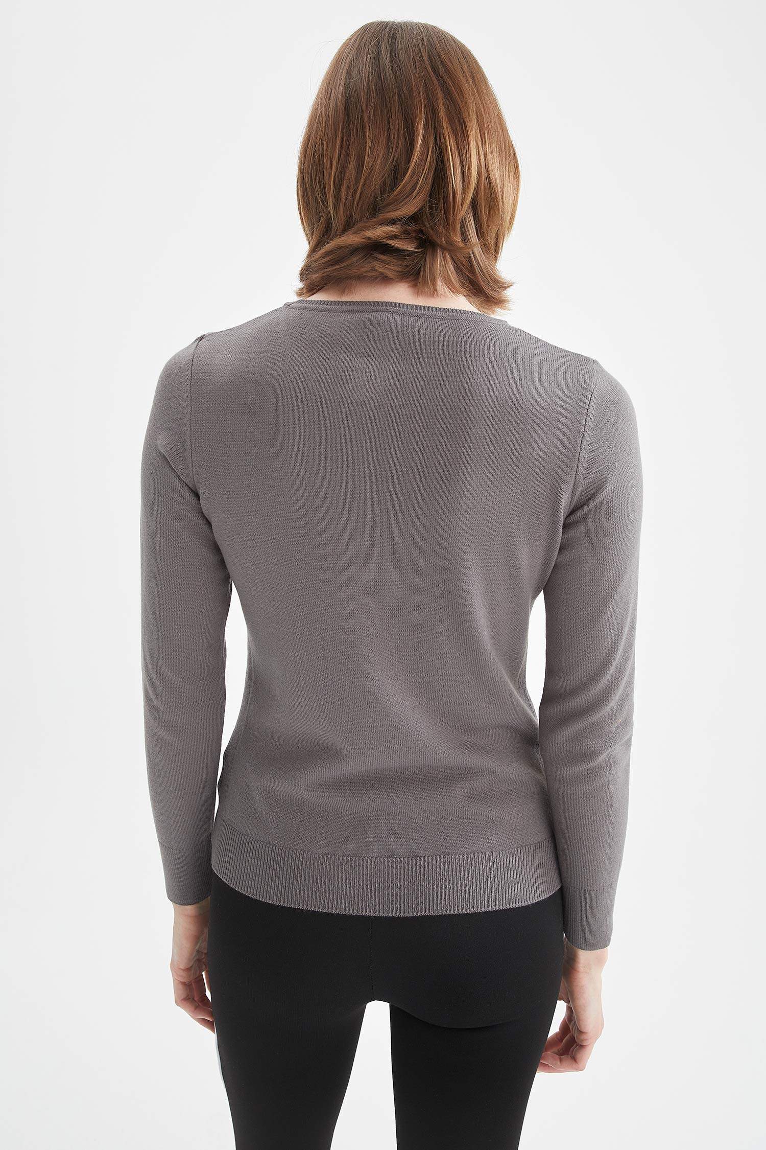 Basic Bisiklet Yaka Relax Fit Ekstra Yumuşak Kaşmir Dokulu Triko Kazak