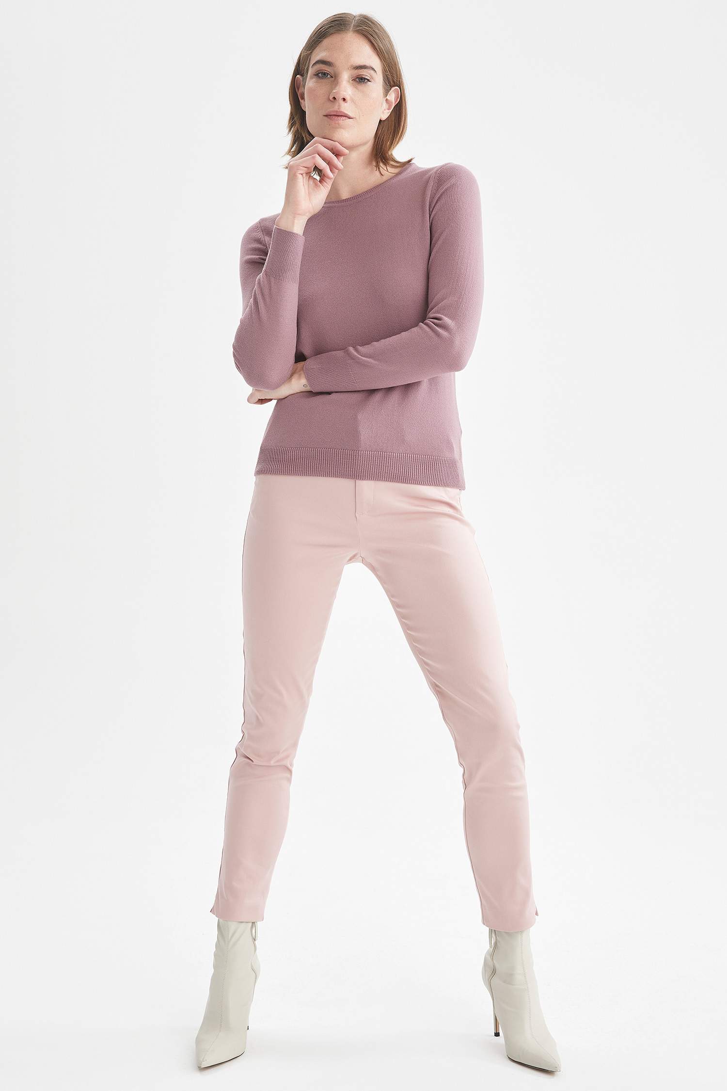 Basic Bisiklet Yaka Relax Fit Ekstra Yumuşak Kaşmir Dokulu Triko Kazak