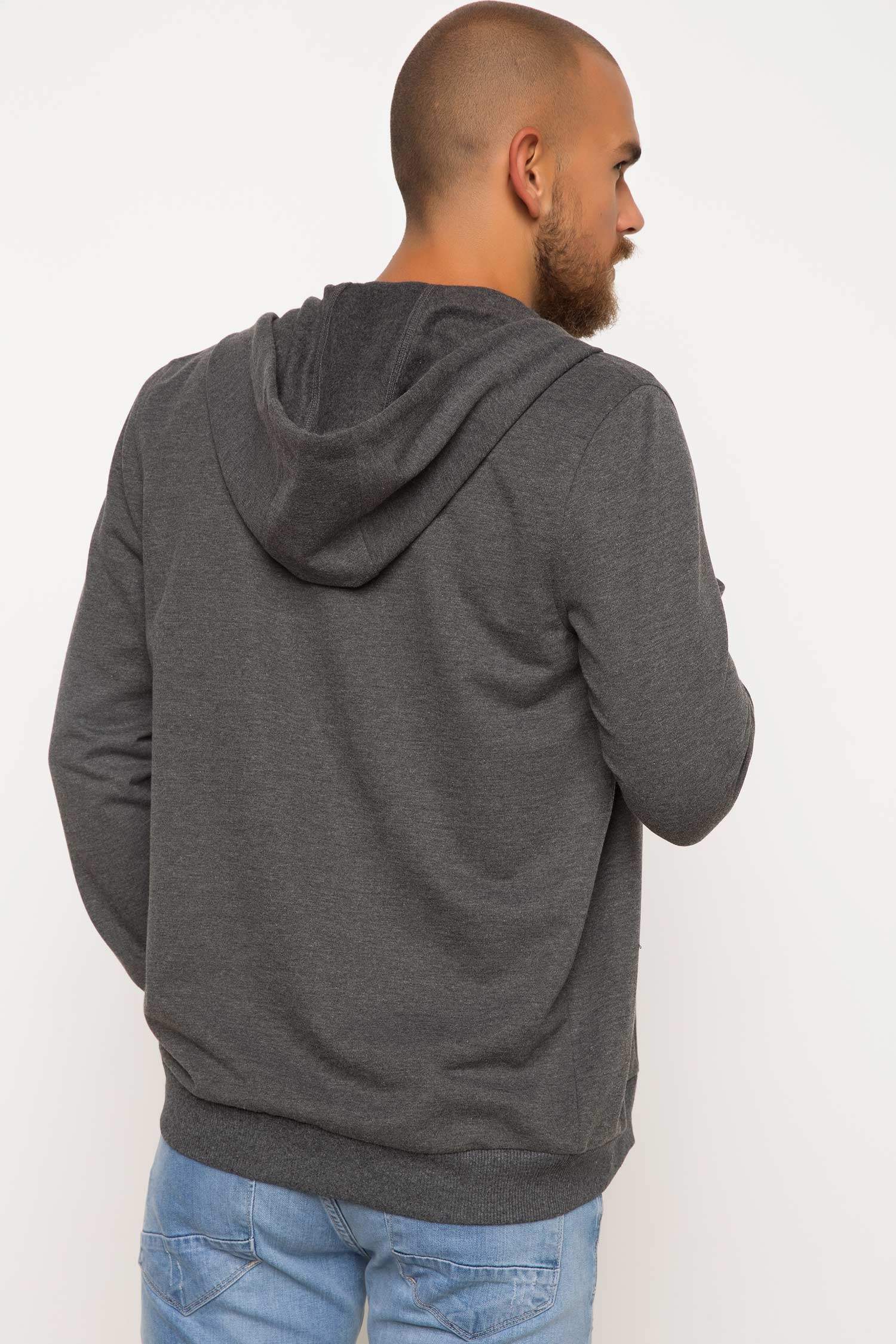 Defacto Basic Kapüşonlu Sweatshirt Hırka. 3 Defacto Basic Kapüşonlu Sweatshirt Hırka. 3