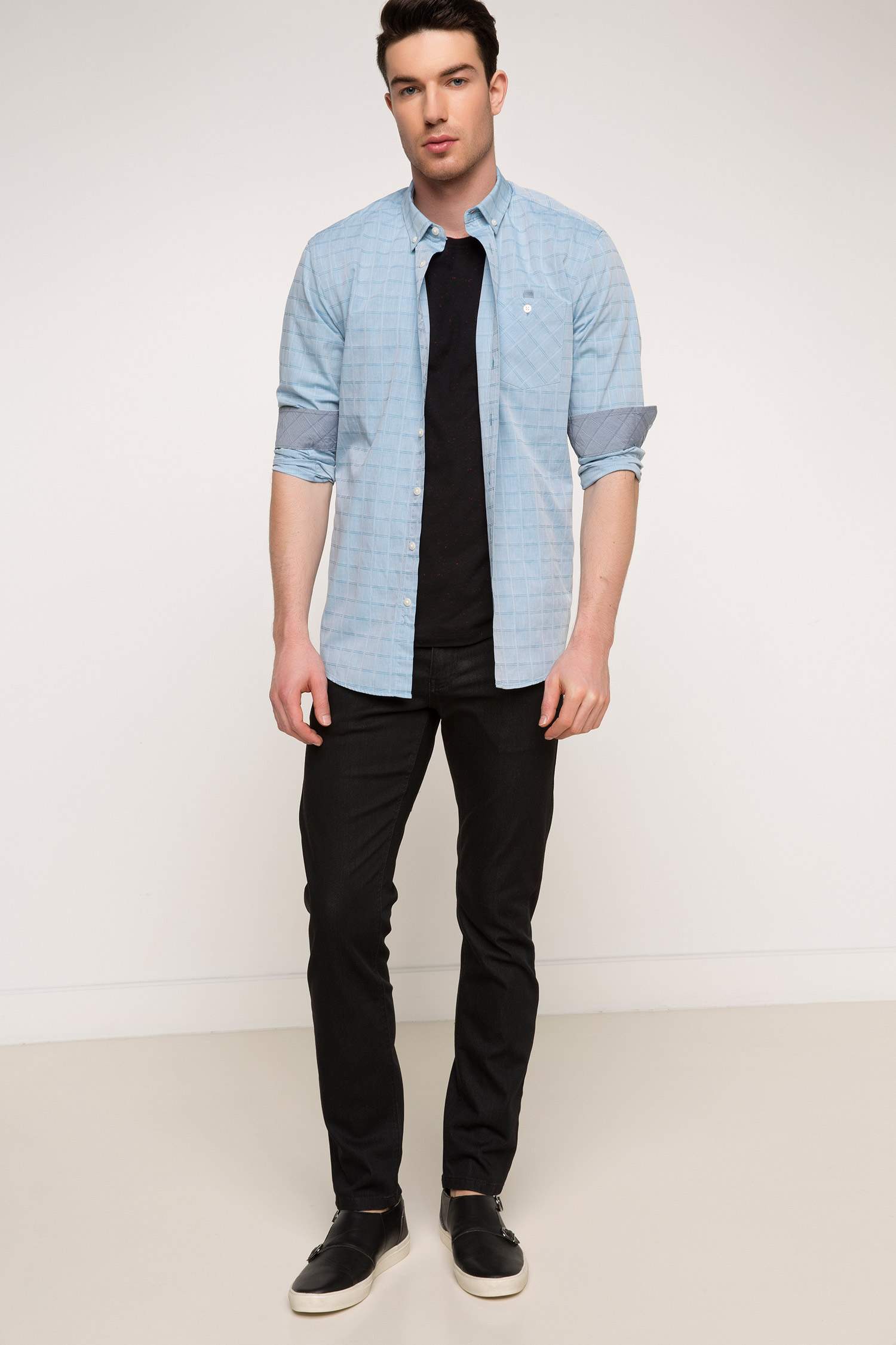 Defacto Slim Fit Tek Cep Gömlek 6 Defacto Slim Fit Tek Cep Gömlek 7