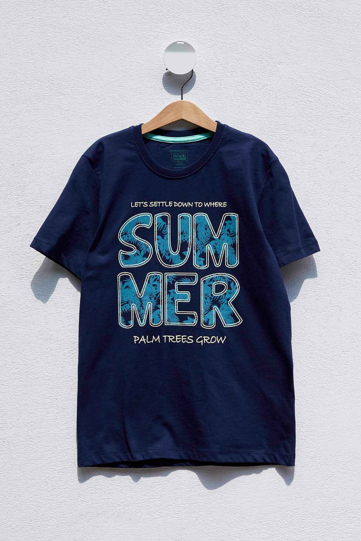 Defacto Renk Değiştiren Baskılı Genç Erkek Organik T-shirt. 3 Defacto Renk Değiştiren Baskılı Genç Erkek Organik T-shirt. 3