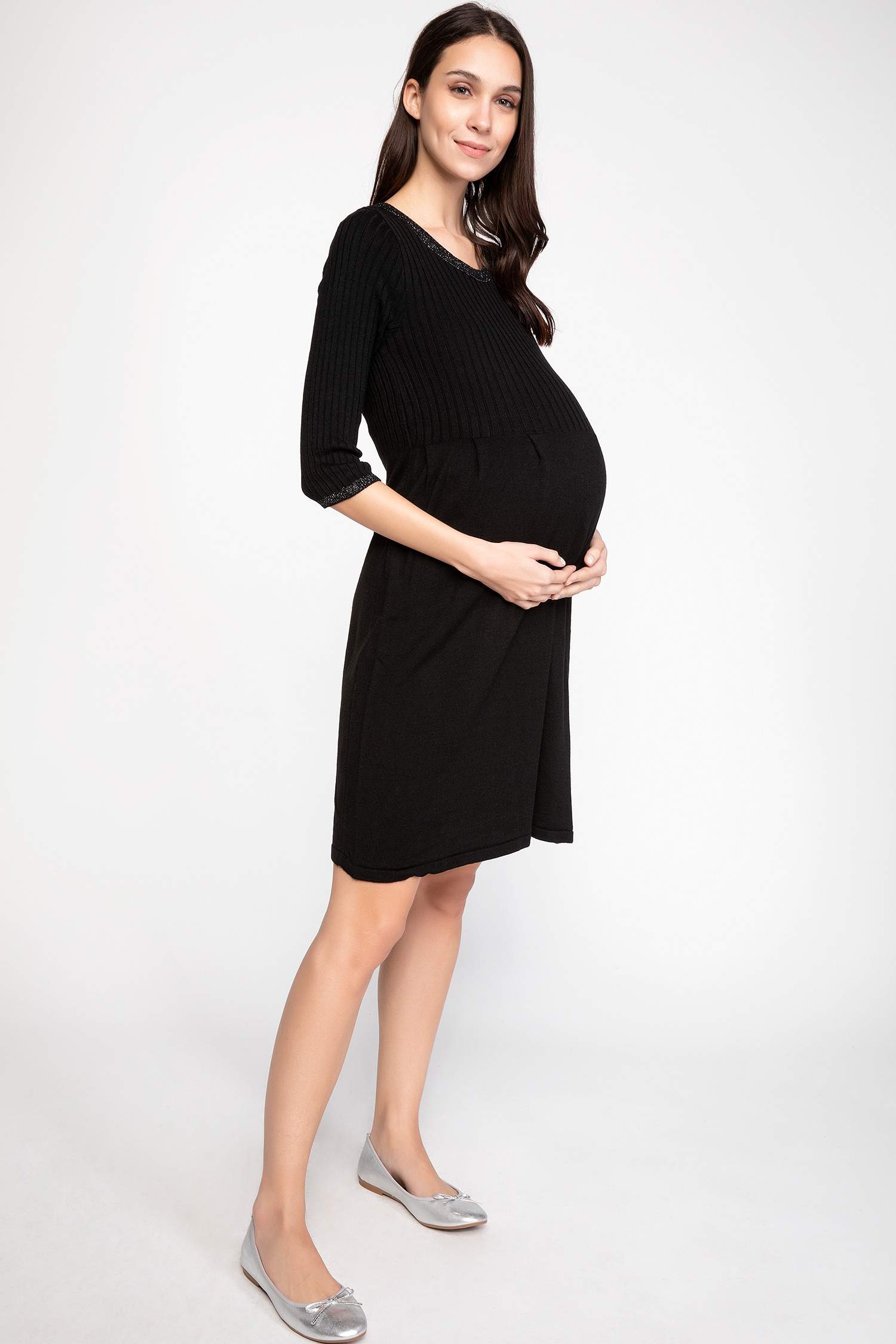 Defacto Yaka ve Kol Ucu Sim Detaylı Relax Fit Hamile Elbise. 2 Defacto Yaka ve Kol Ucu Sim Detaylı Relax Fit Hamile Elbise. 2