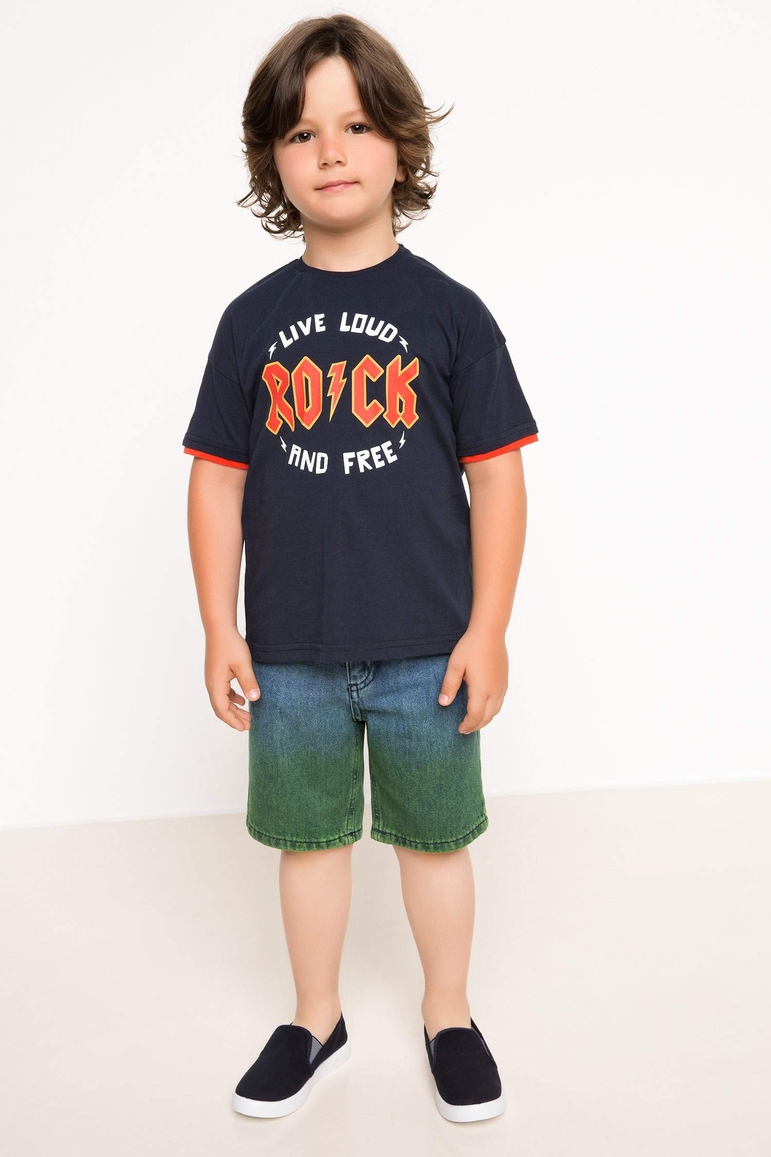 Defacto Rock Gitar Baskılı Erkek Çocuk T-shirt 0 Defacto Rock Gitar Baskılı Erkek Çocuk T-shirt 1