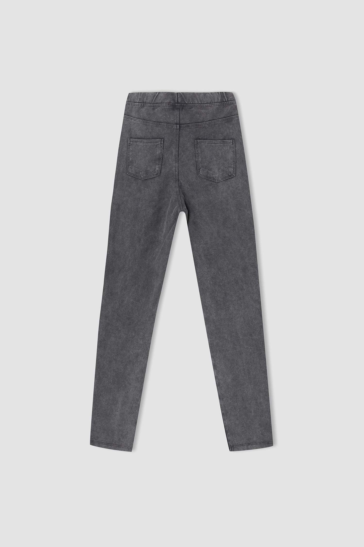 Kız Çocuk Slim Fit Süs Cepli Uzun Tayt