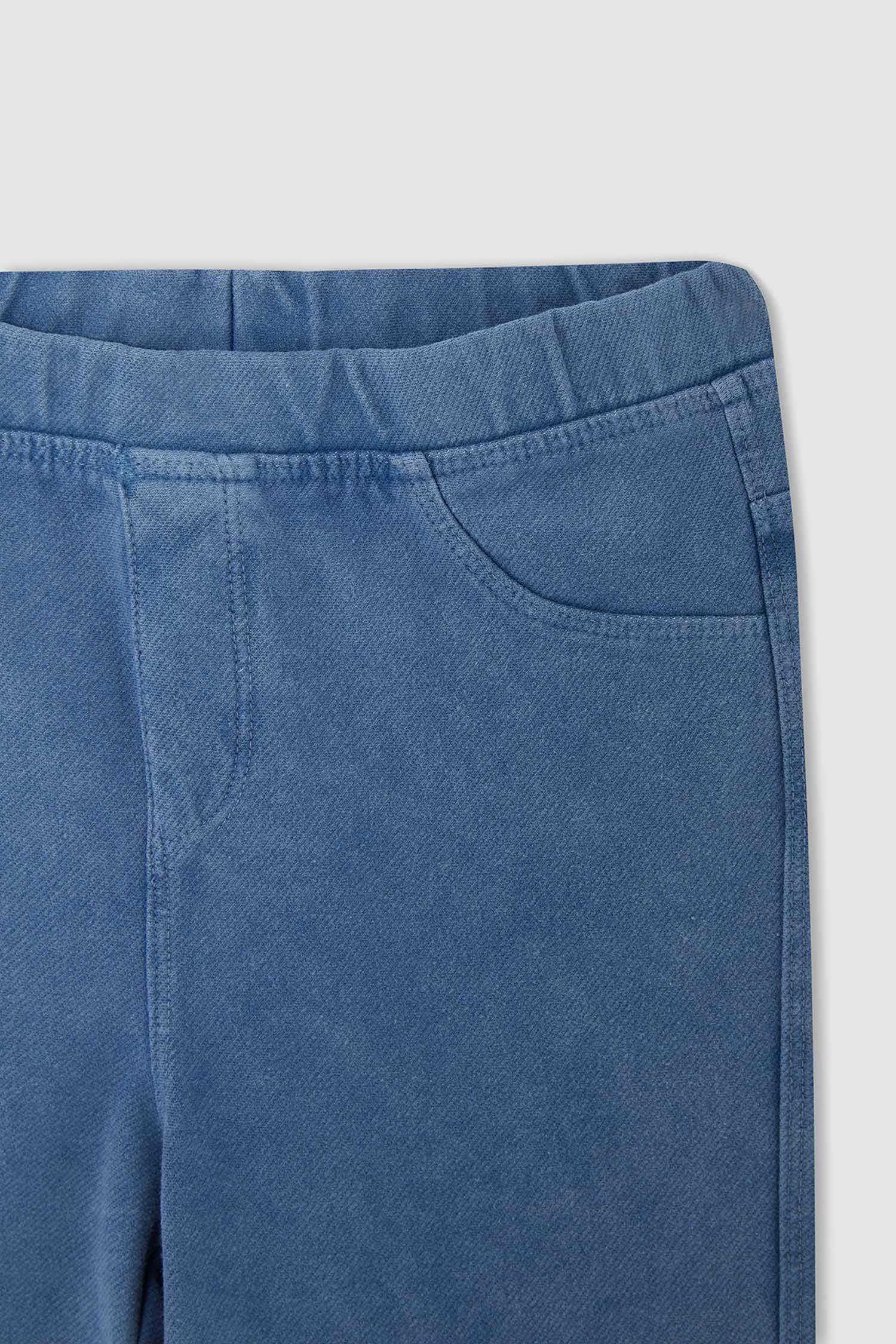 Kız Çocuk Slim Fit Süs Cepli Uzun Tayt
