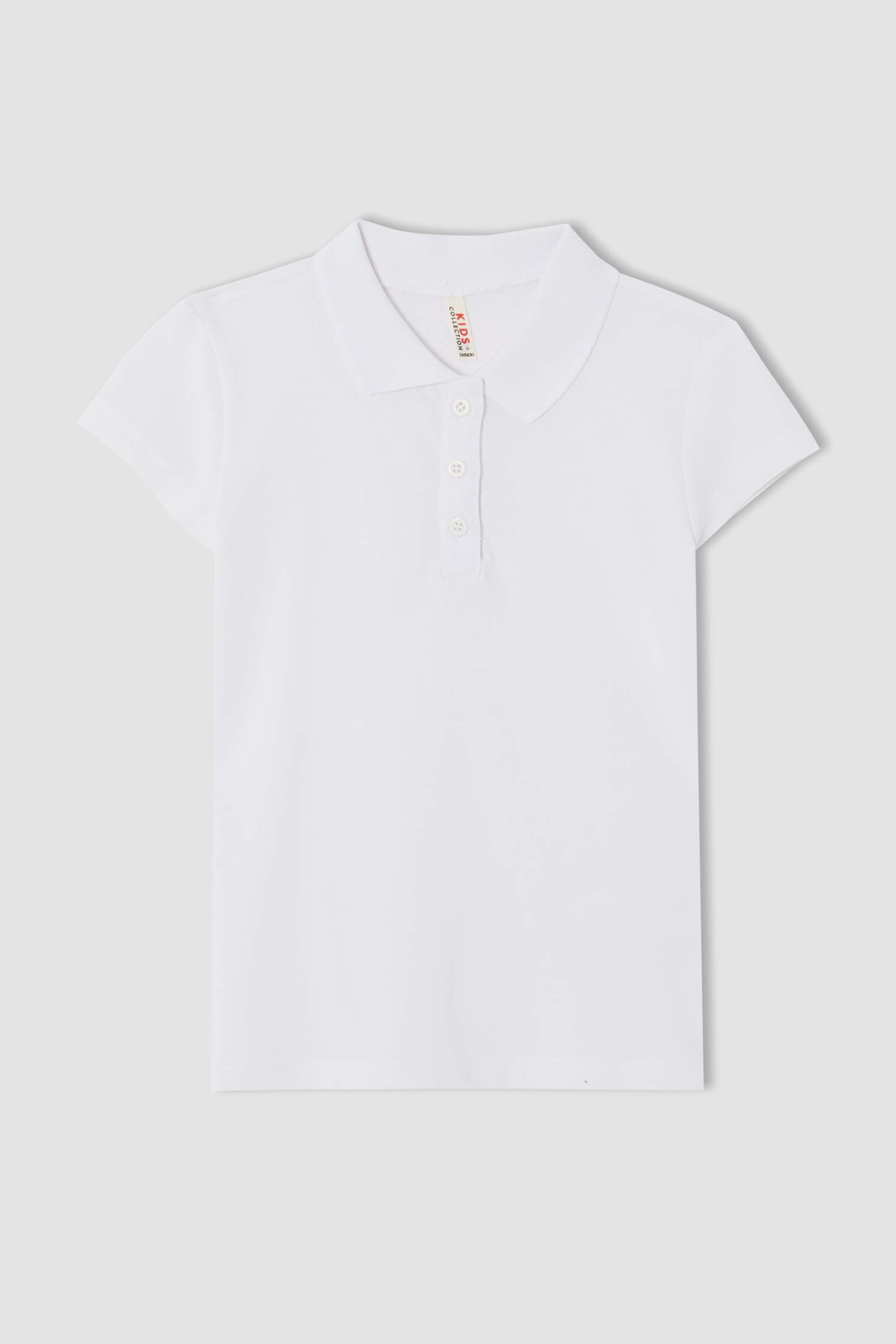 Kız Çocuk Polo Yaka Basic Tişört