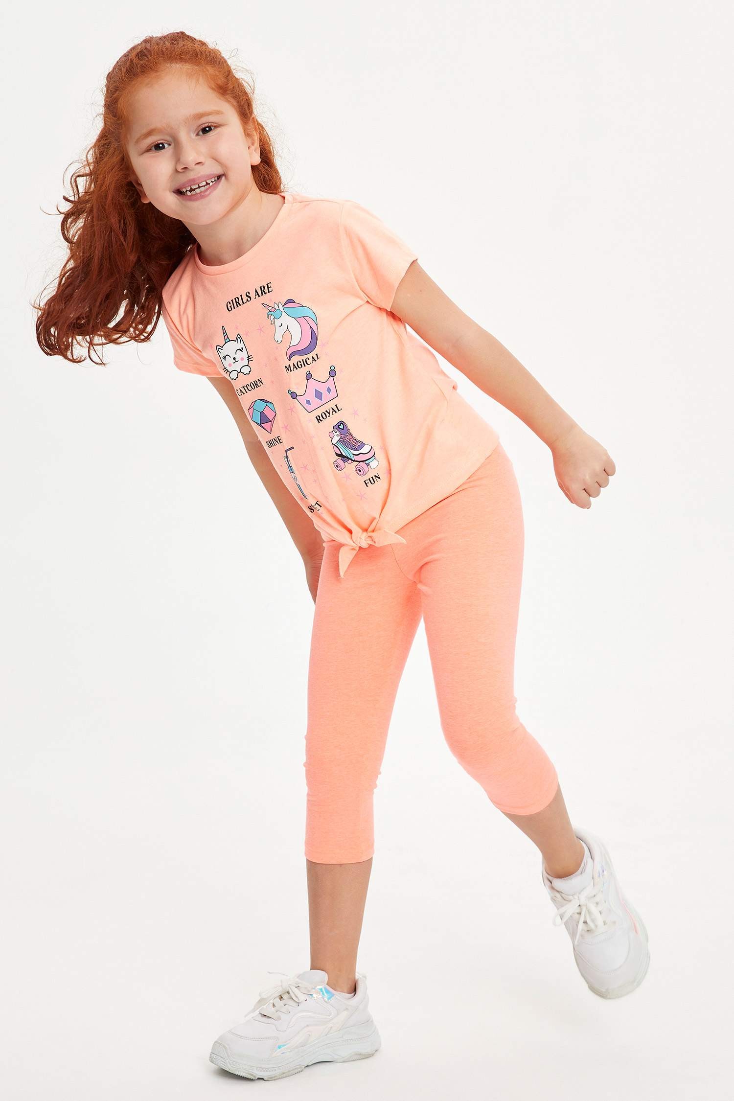 Kız Çocuk Slim Fit Tekli Tayt