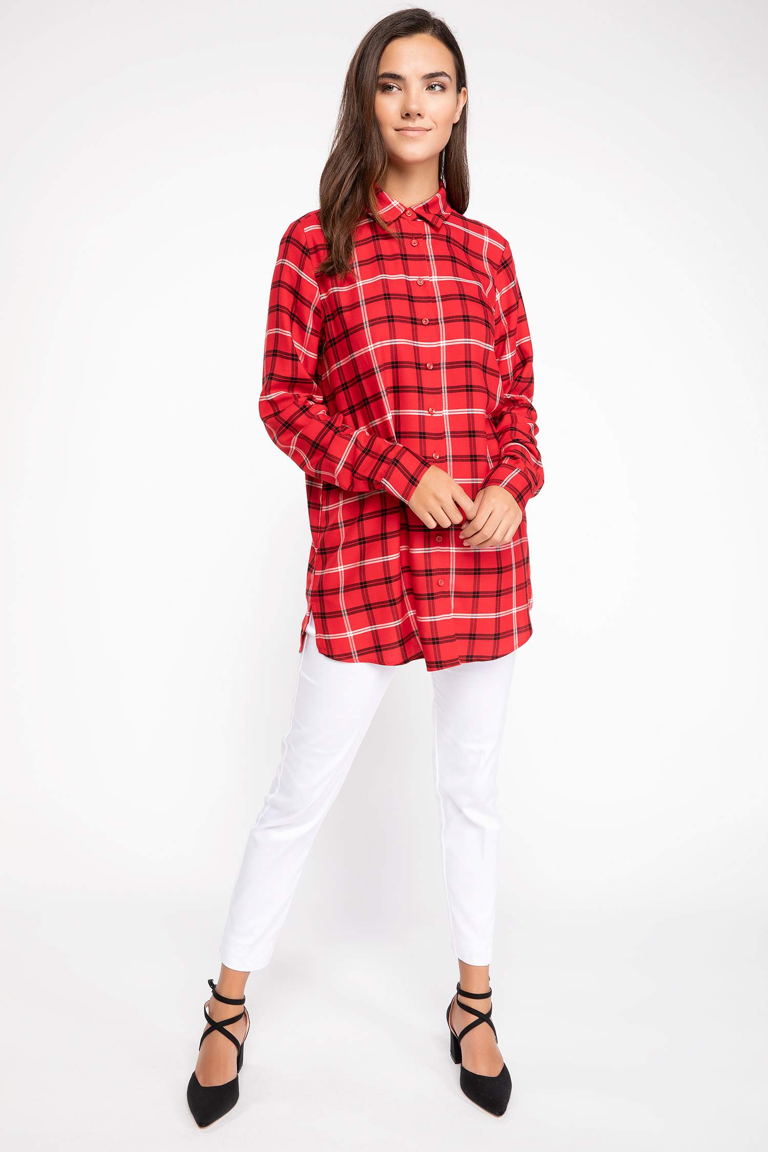 Defacto Kareli Gömlek Tunik. 2 Defacto Kareli Gömlek Tunik. 2