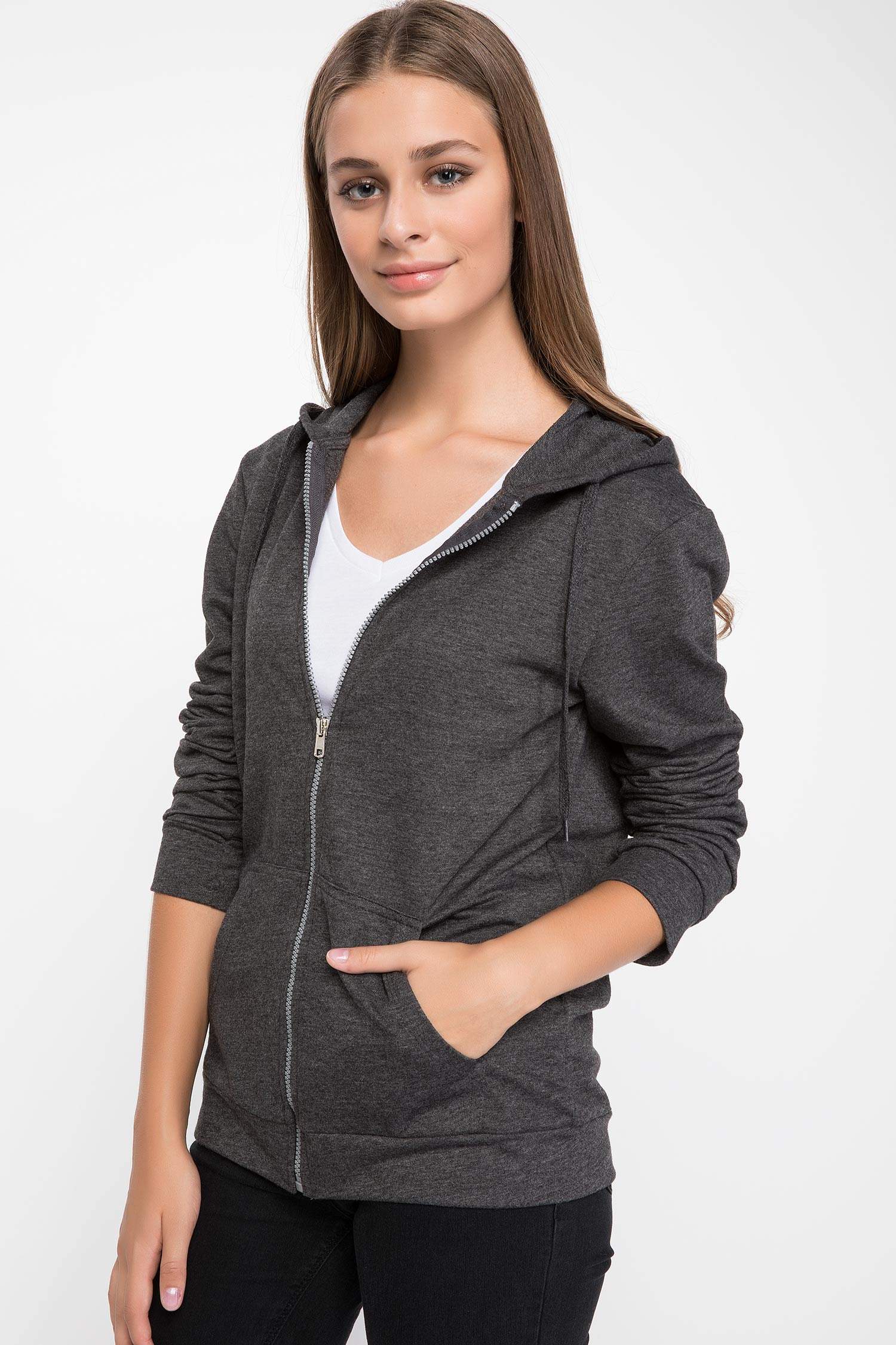 Kapüşonlu Fermuarlı Sweatshirt