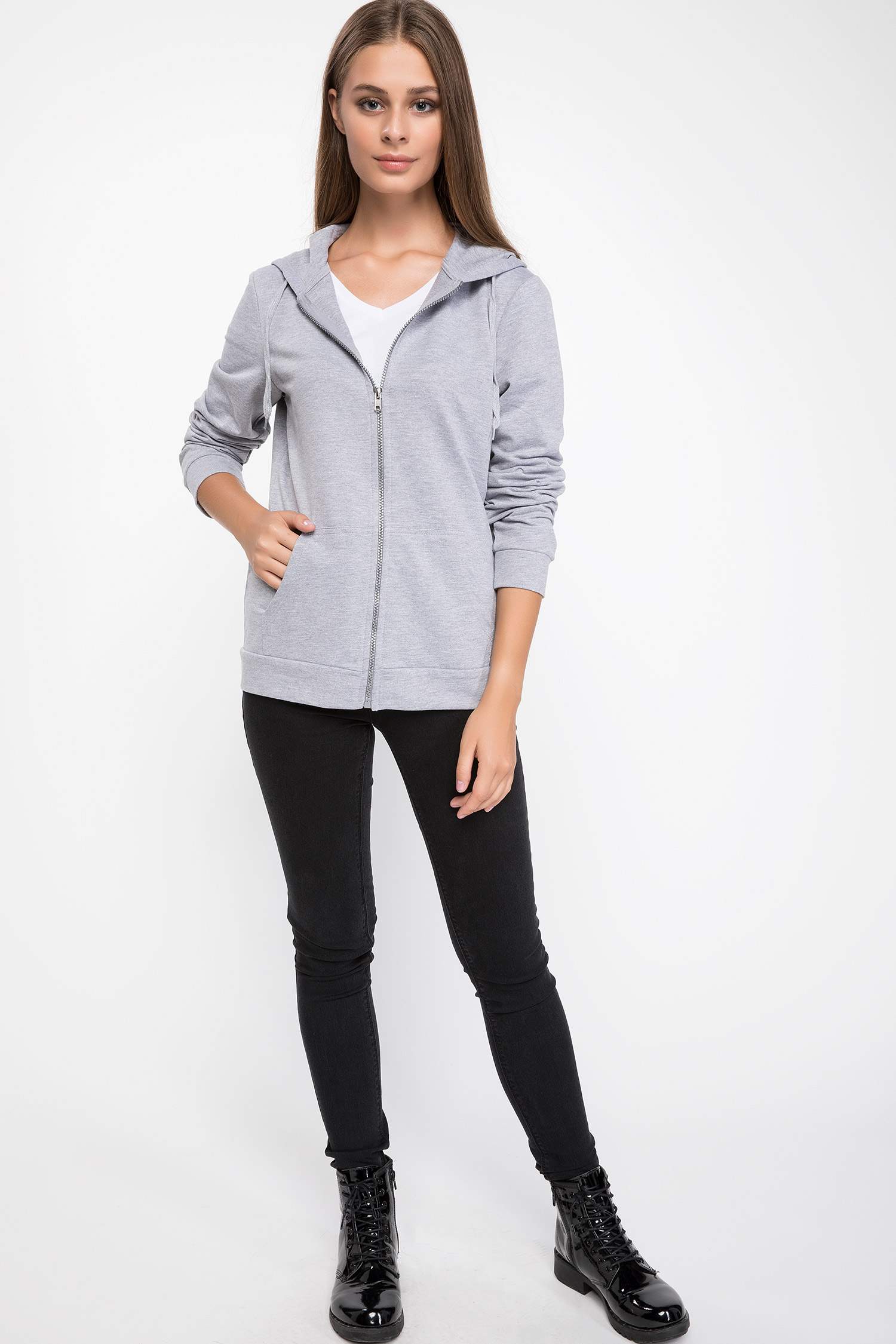 Kapüşonlu Fermuarlı Sweatshirt