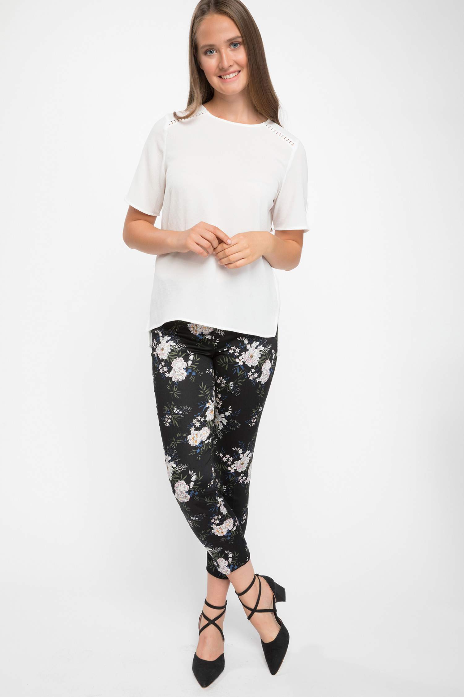 Floral Desenli Valentina Cigarette Pantolon