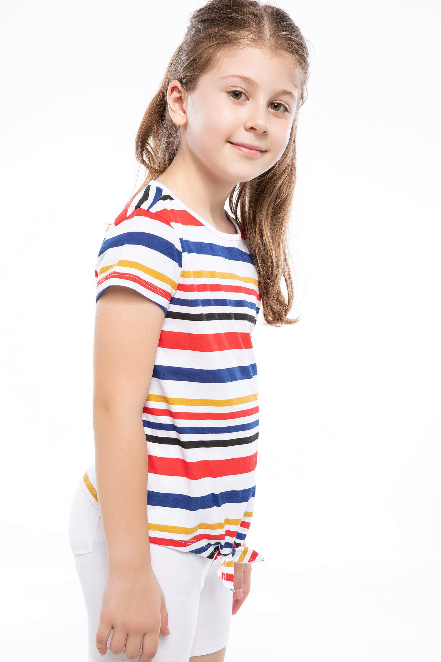 Defacto Bağlama Detaylı Çizgili T-shirt. 3 Defacto Bağlama Detaylı Çizgili T-shirt. 3