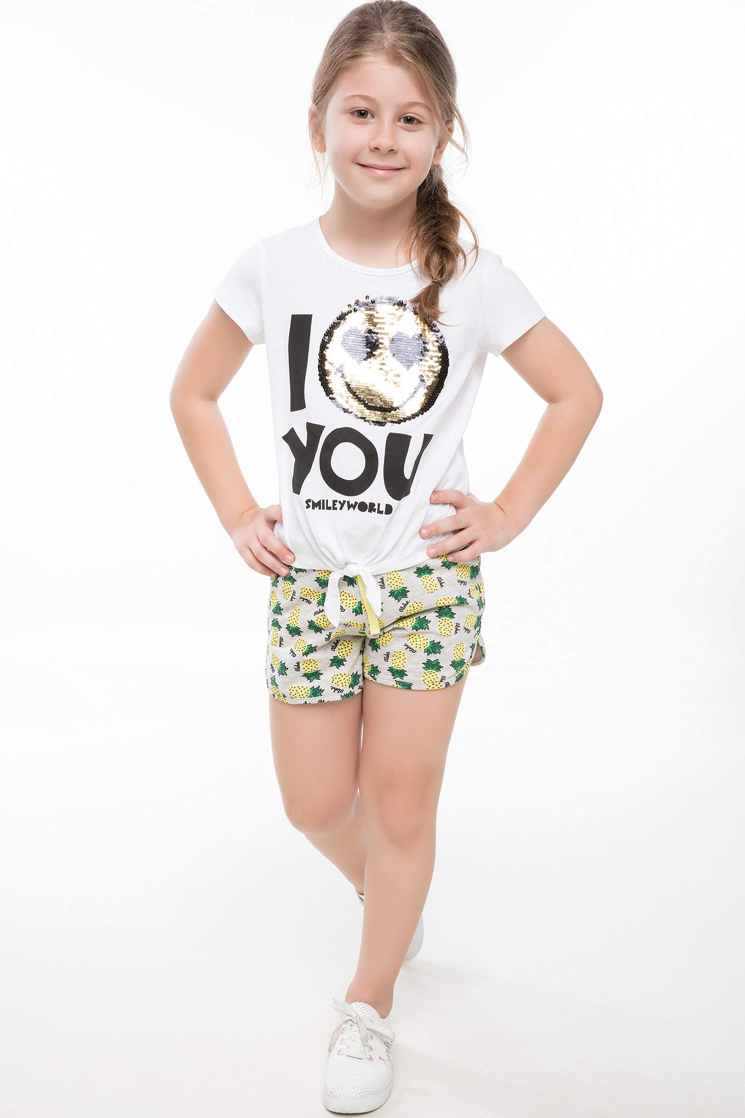 Defacto Emoji Lisanslı Beli Bağlamalı T-shirt. 3 Defacto Emoji Lisanslı Beli Bağlamalı T-shirt. 3