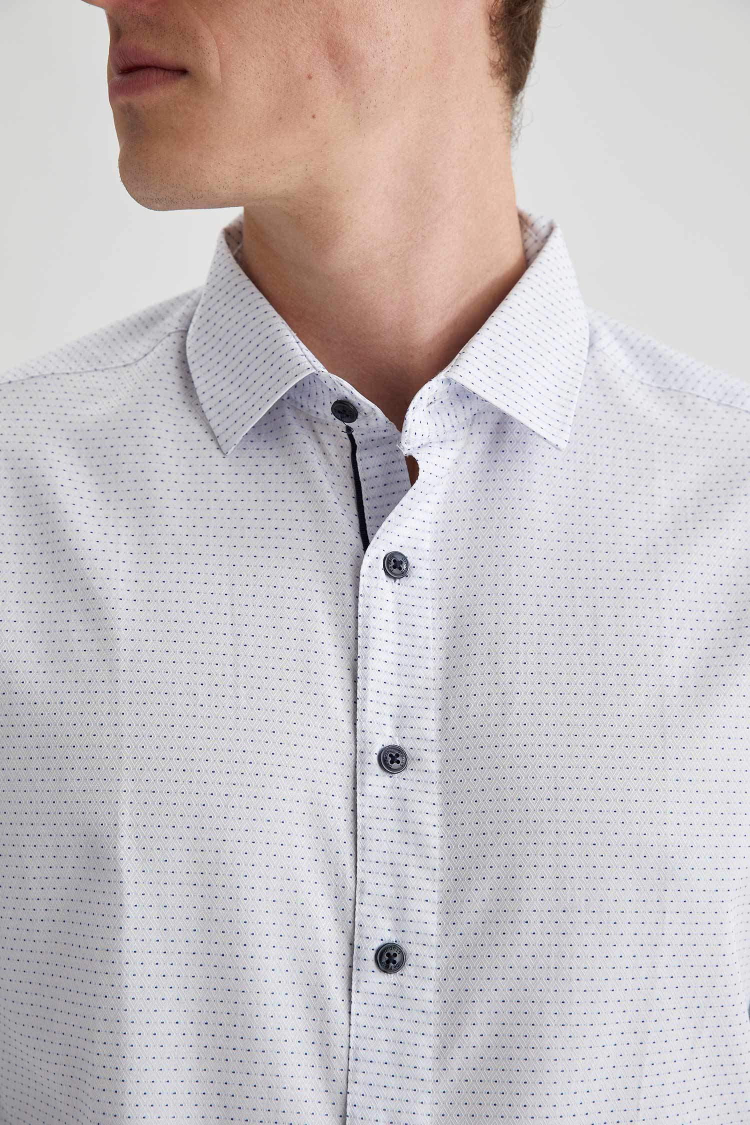 Modern Fit Basic Uzun Kollu Beyaz Gömlek