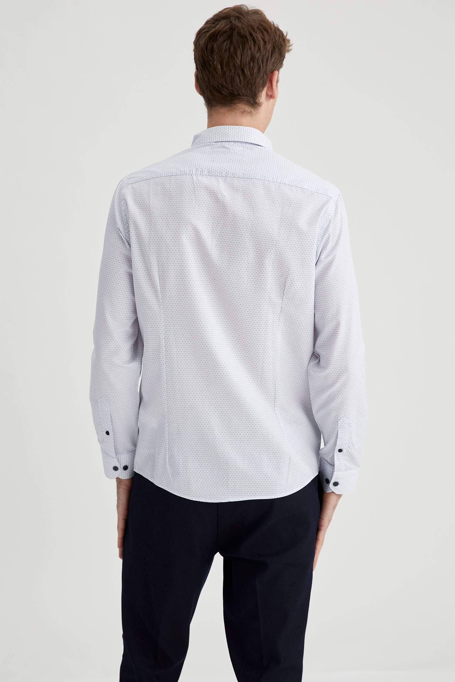 Modern Fit Basic Uzun Kollu Beyaz Gömlek
