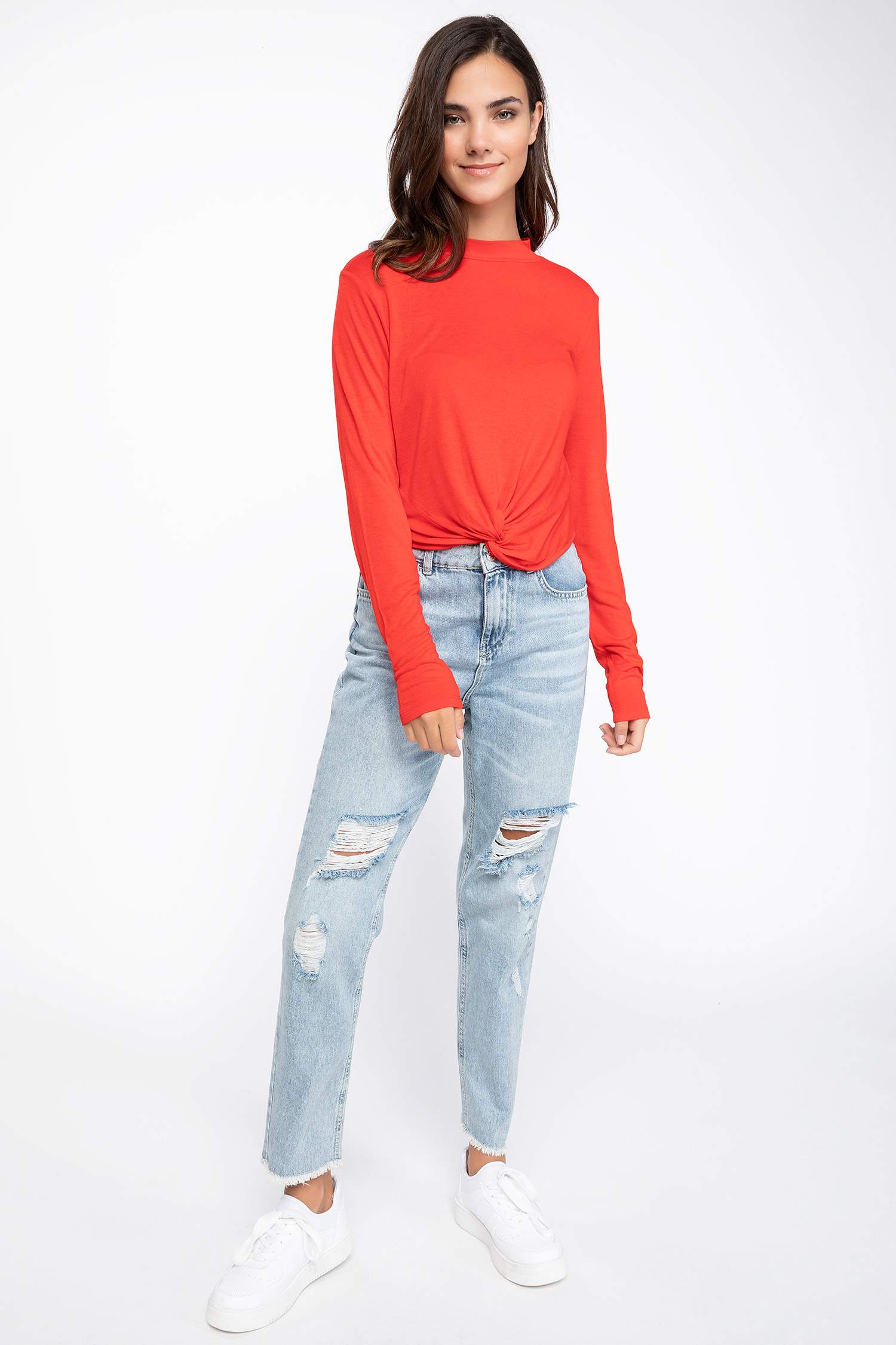 Defacto Büzgü Detaylı Uzun Kollu T-shirt. 2 Defacto Büzgü Detaylı Uzun Kollu T-shirt. 2