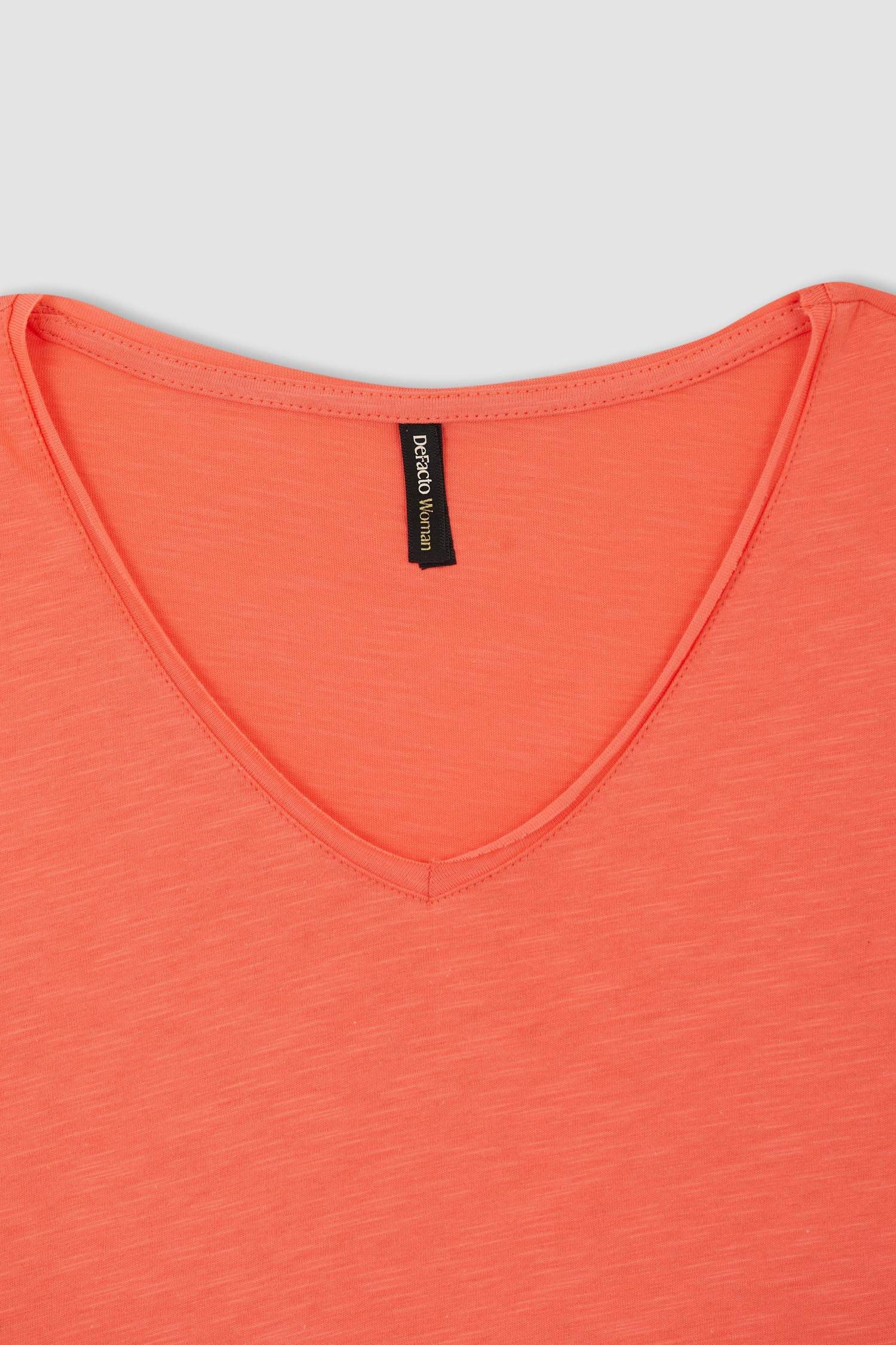 Regular Fit V Yaka Kısa Kollu Tişört