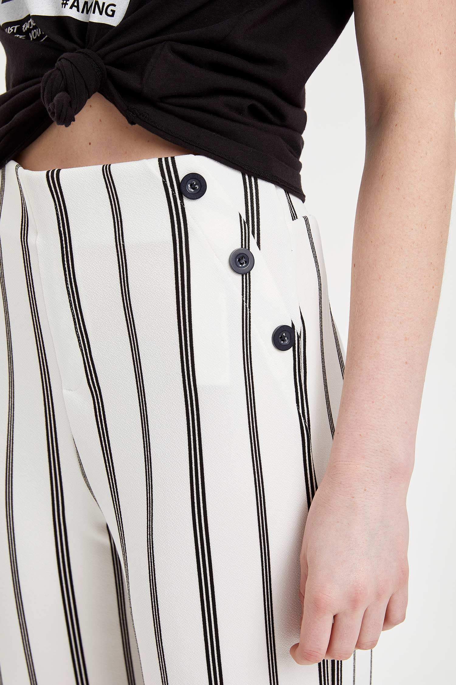 Defacto Çizgili Culotte Pantolon. 4 Defacto Çizgili Culotte Pantolon. 4