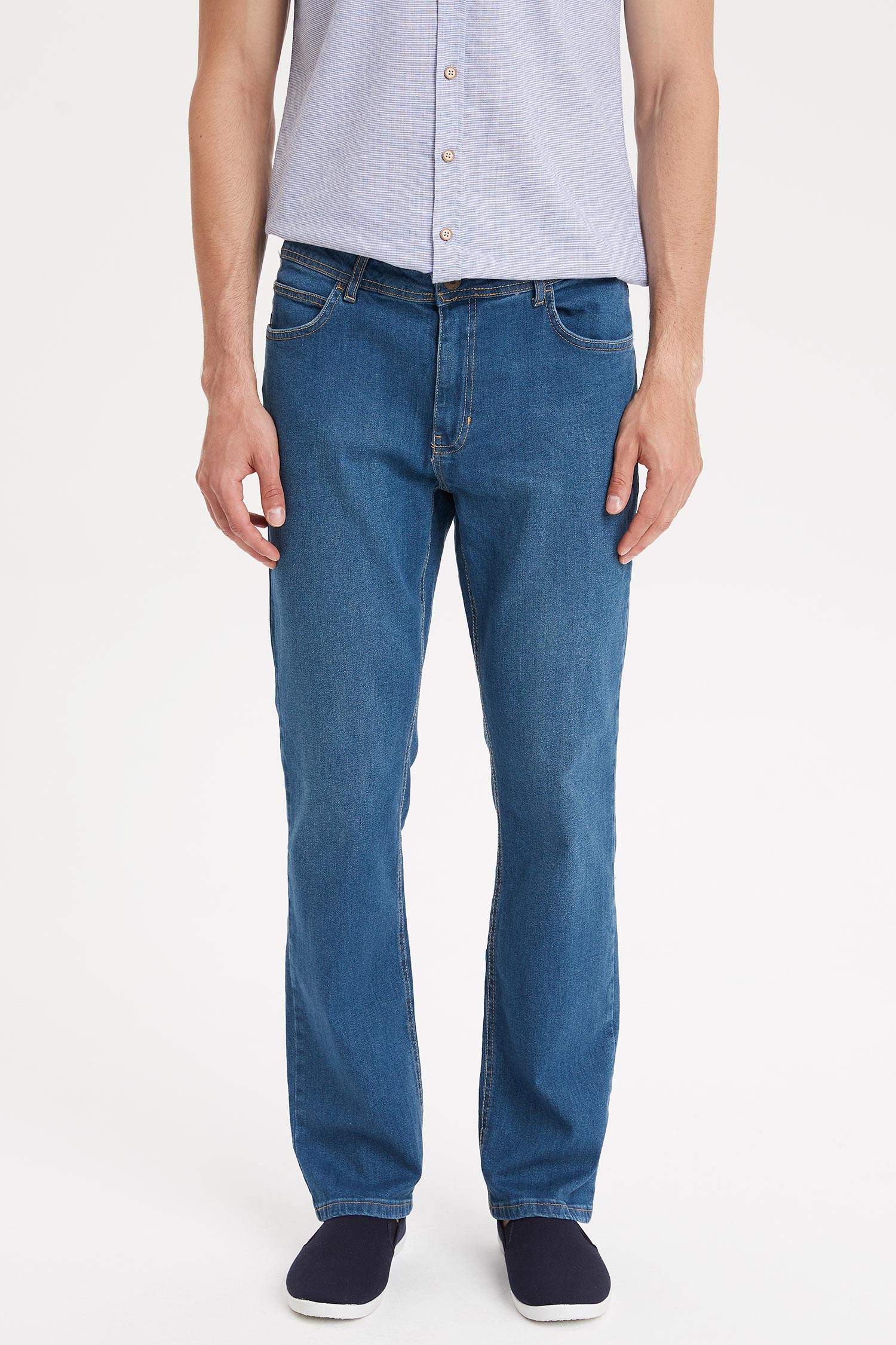 Diago Comfort Fit Yüksek Bel Boru Paça Jean Pantolon