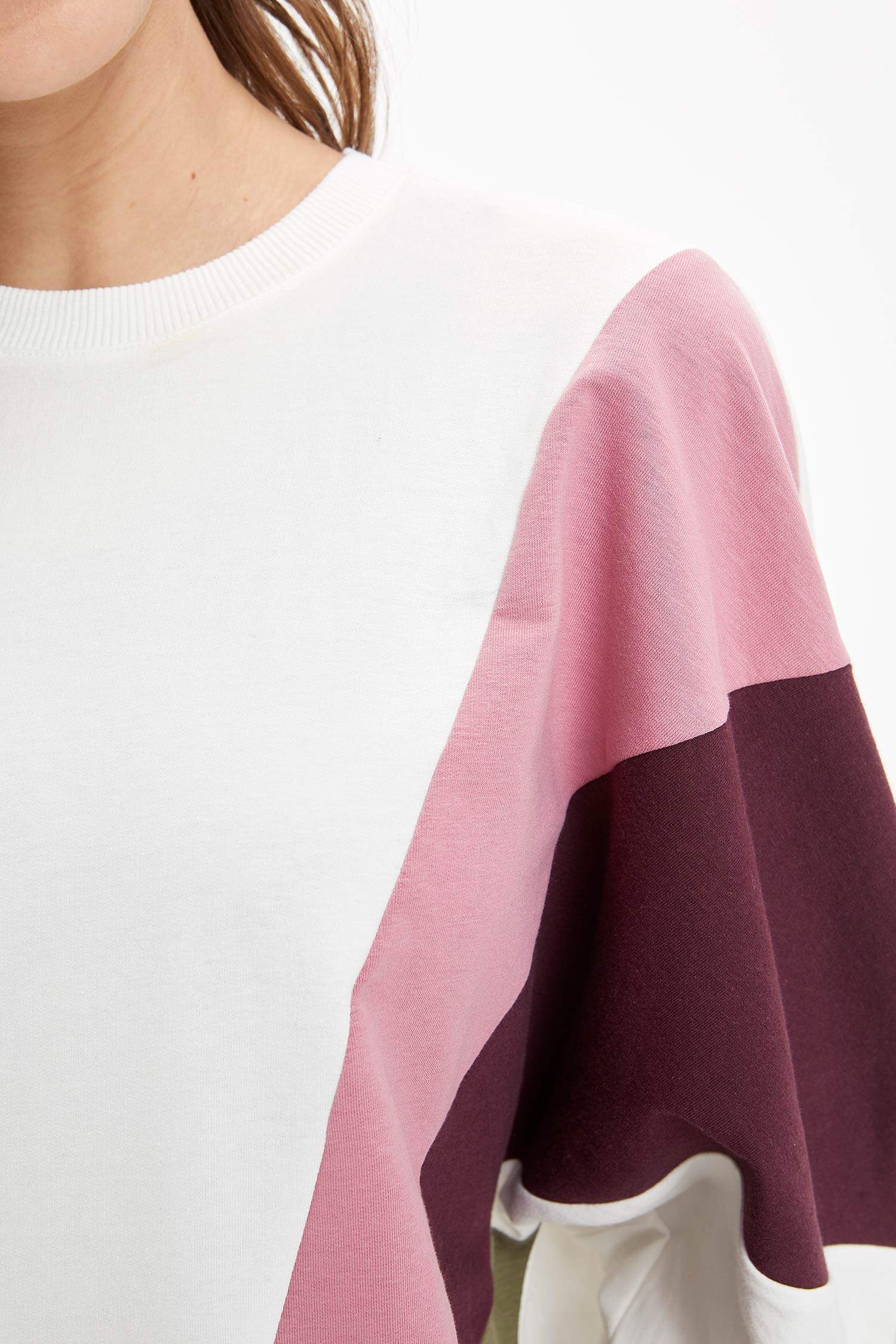Renk Bloklu Oversize Fit Tunik