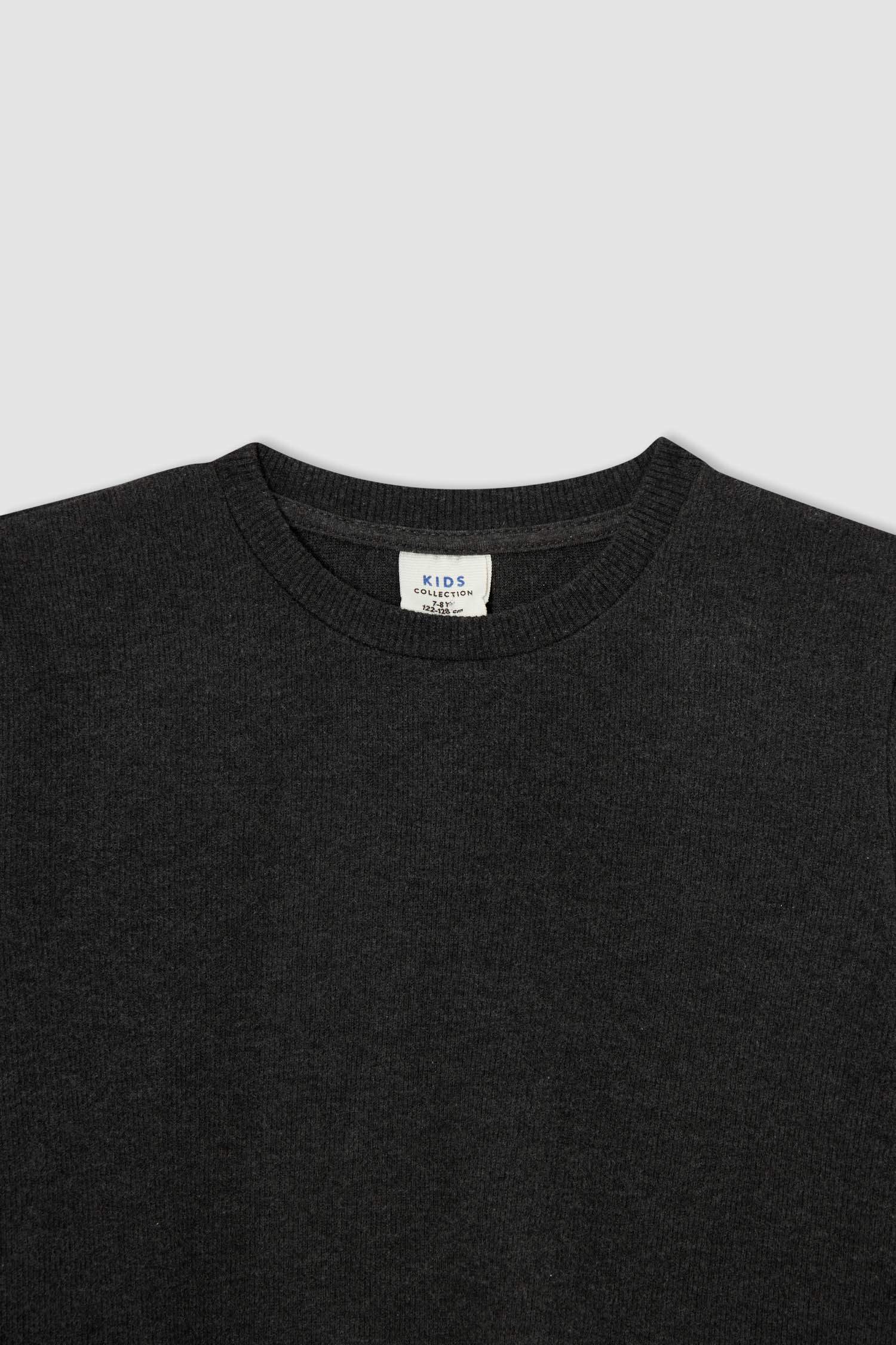 Erkek Çocuk Regular Fit Bisiklet Yaka Selanik Kumaş Sweatshirt