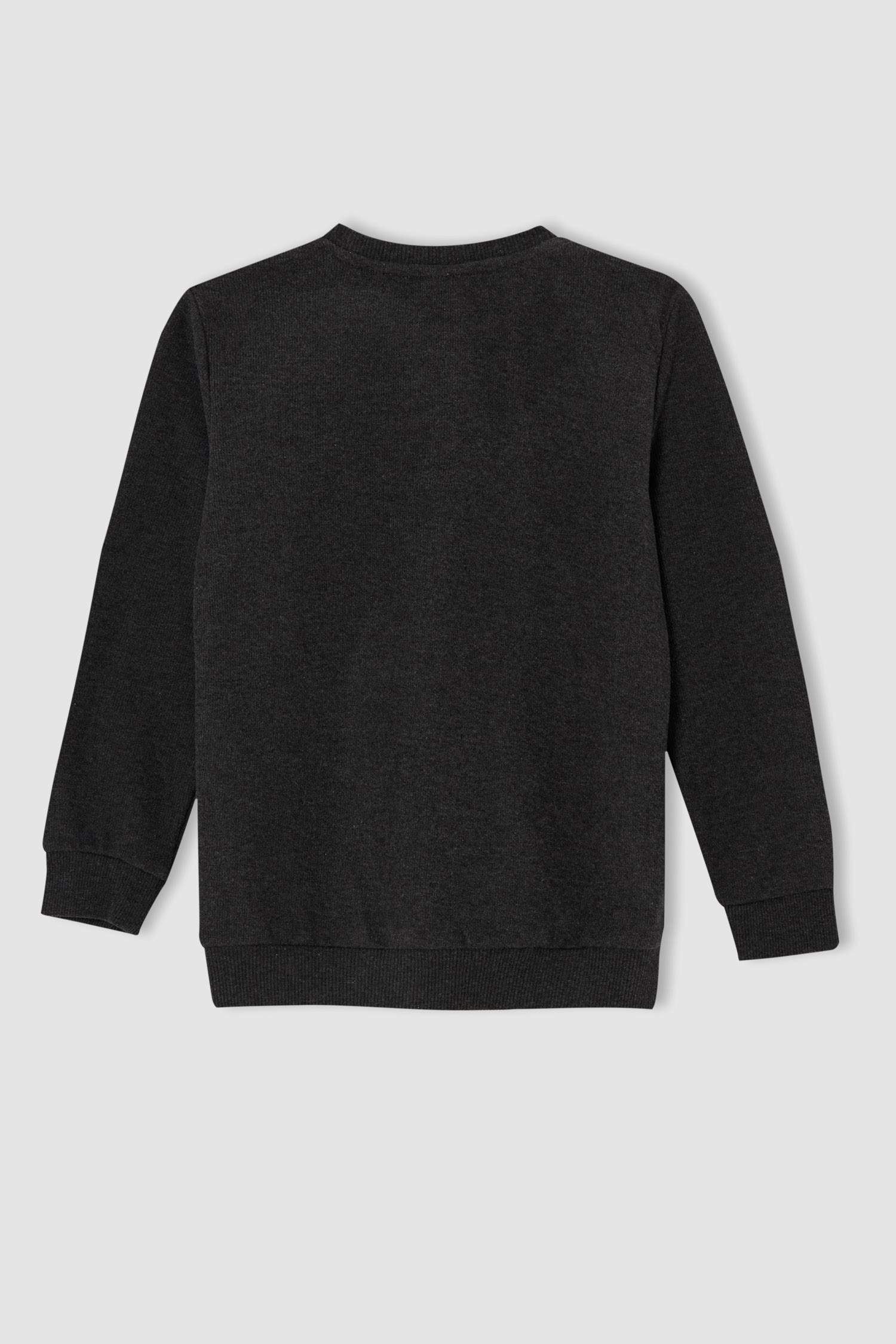 Erkek Çocuk Regular Fit Bisiklet Yaka Selanik Kumaş Sweatshirt