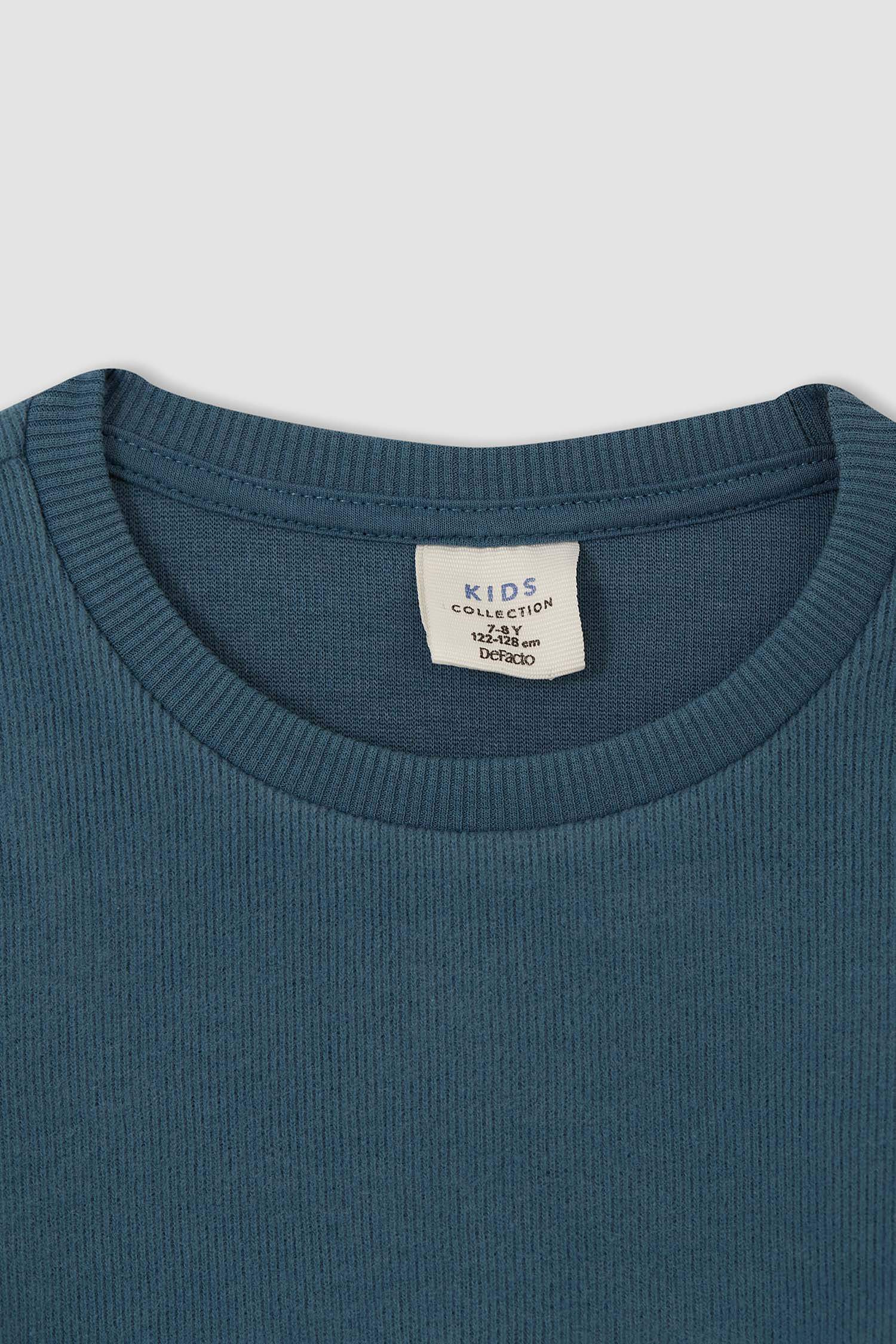 Erkek Çocuk Regular Fit Bisiklet Yaka Selanik Kumaş Sweatshirt
