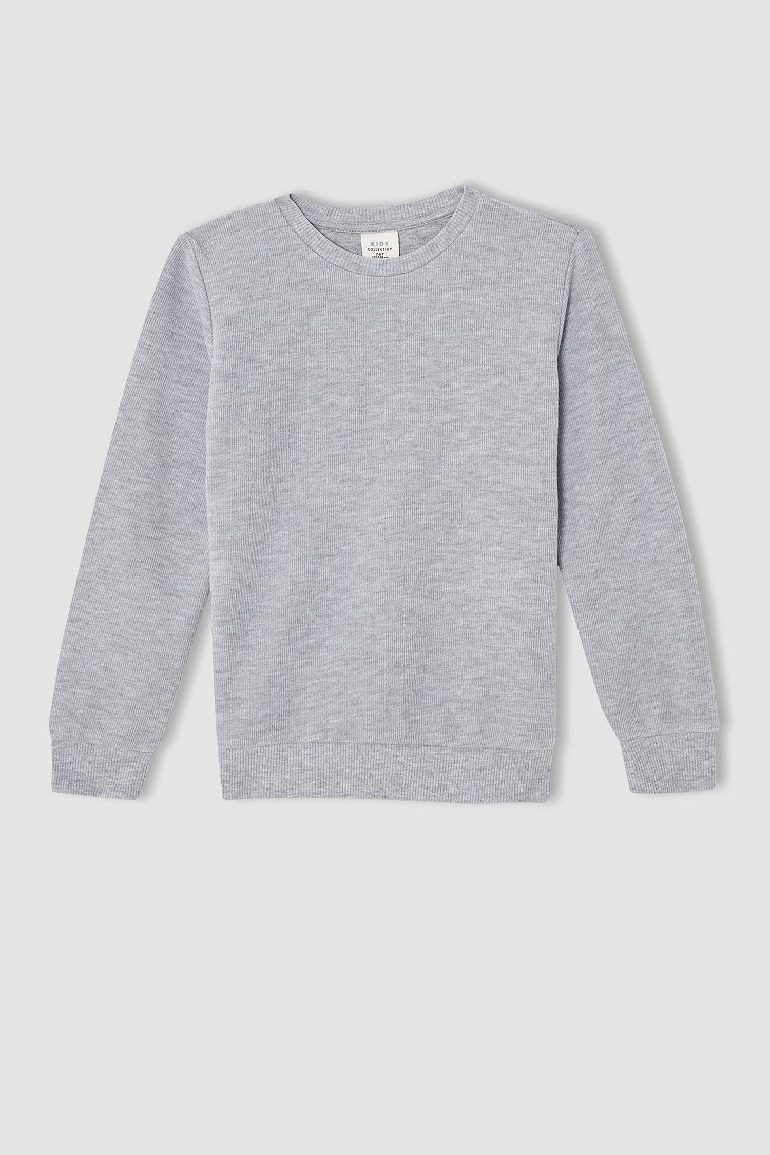 Erkek Çocuk Regular Fit Bisiklet Yaka Selanik Kumaş Sweatshirt