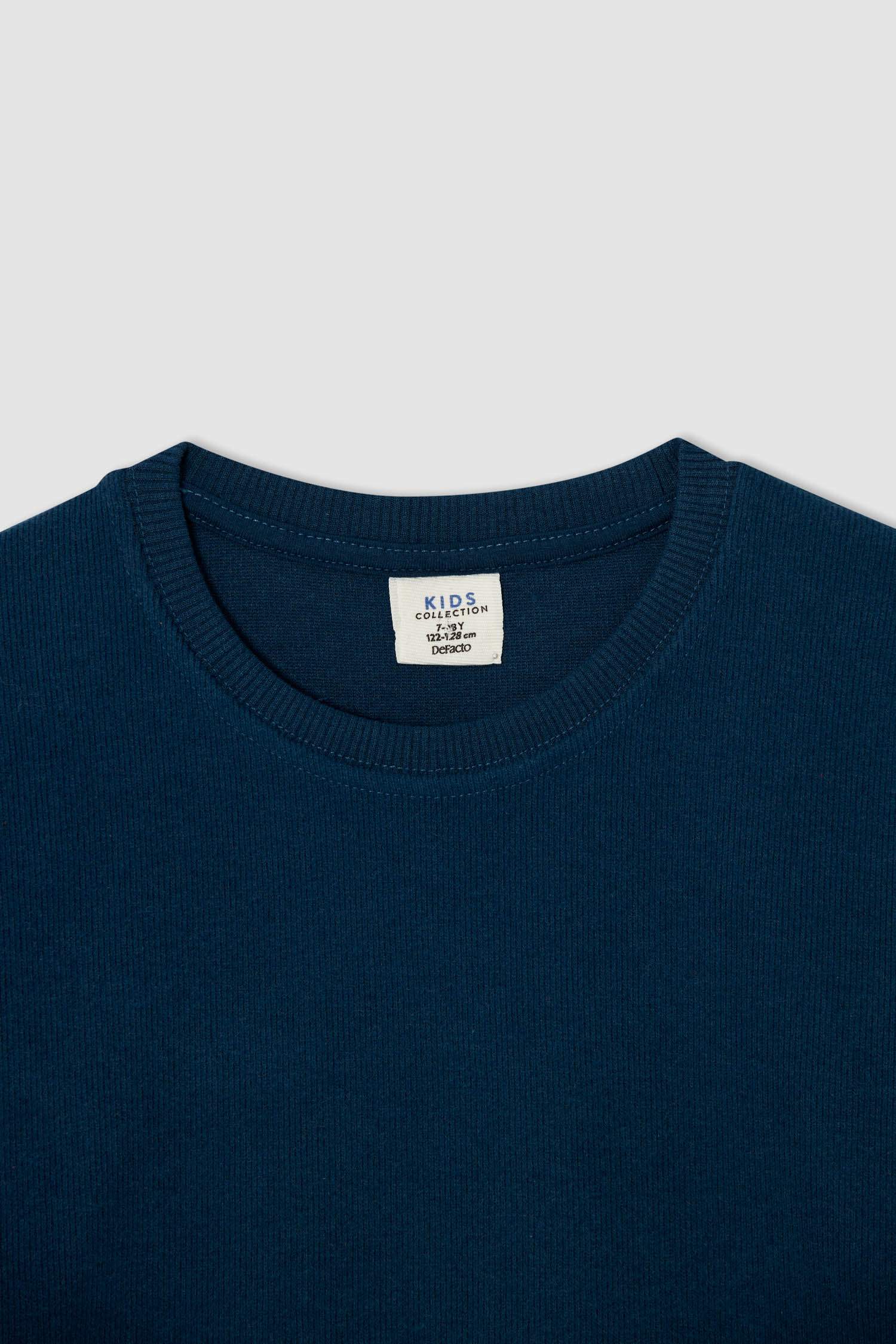 Erkek Çocuk Regular Fit Bisiklet Yaka Cepsiz Sweatshirt