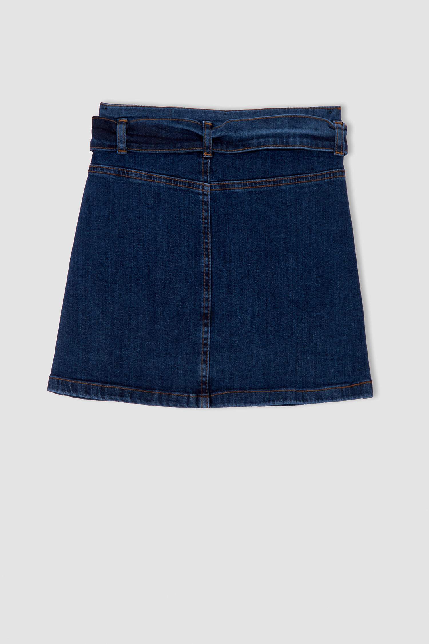 Kız Çocuk Regular Fit Kemerli Jean Etek