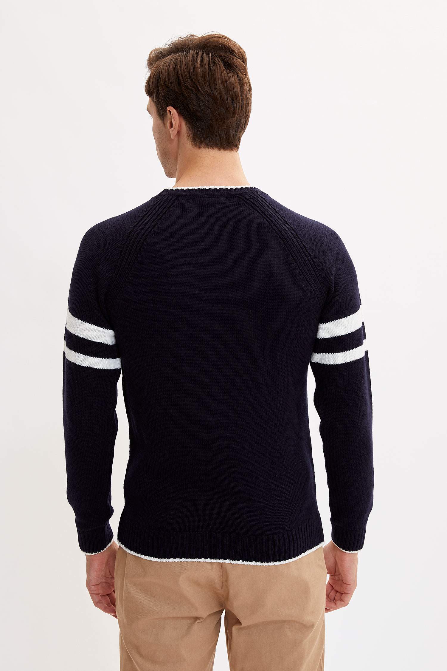 Nort Baskılı Slim Fit Yazı Triko Kazak