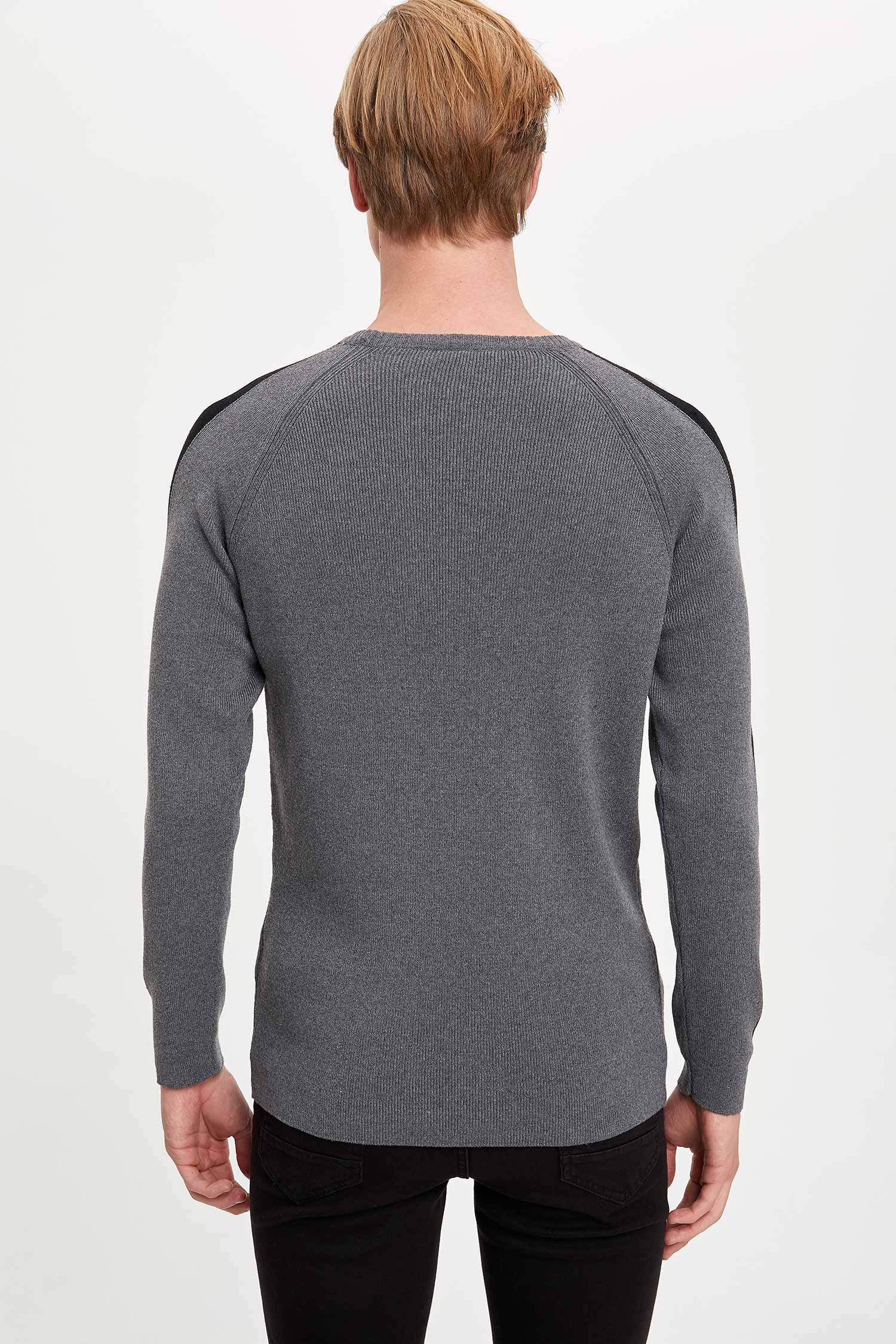 Çizgili Slim Fit Kazak
