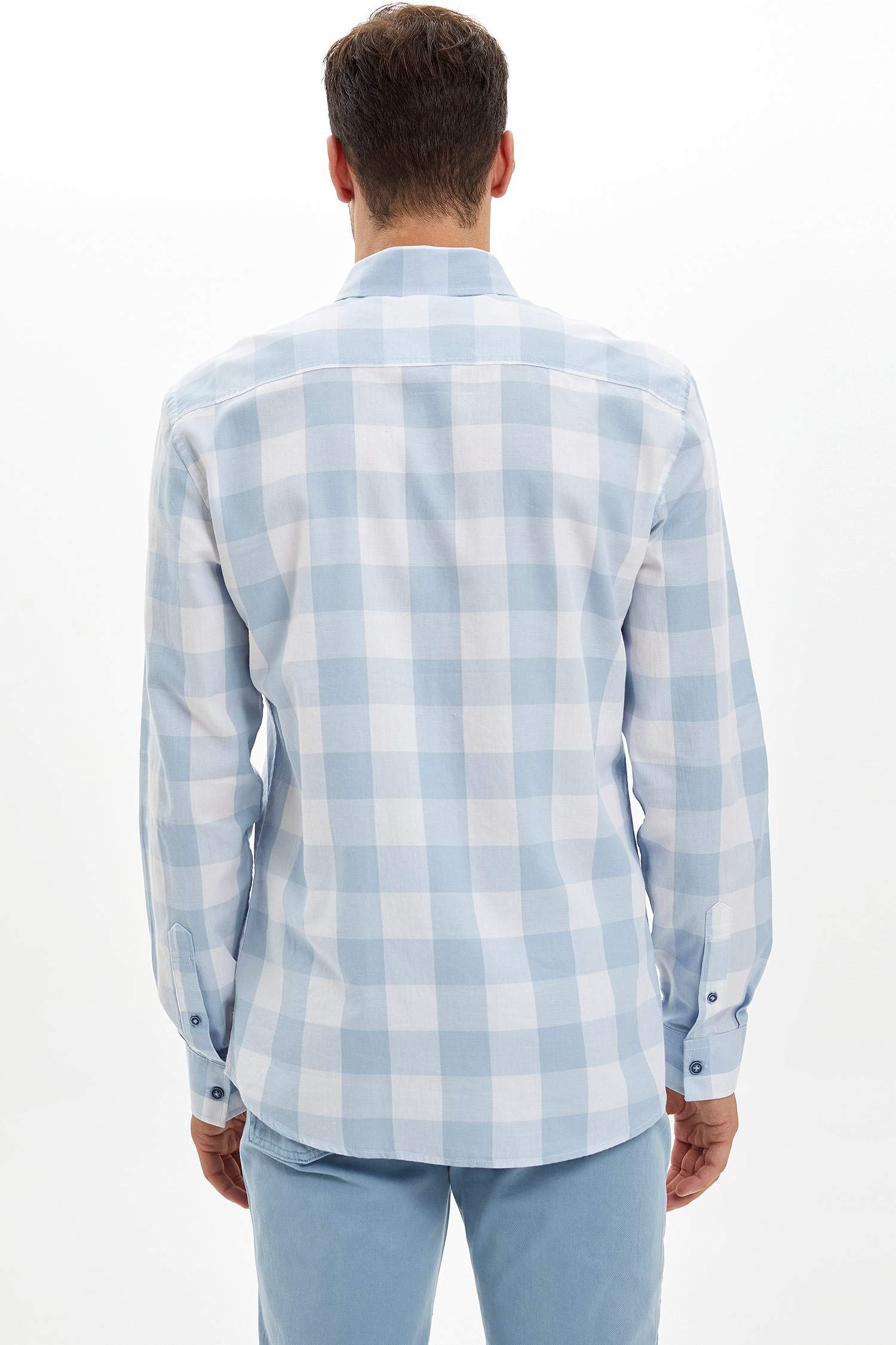 Defacto Kareli Uzun Kollu Slim Fit Gömlek. 5 Defacto Kareli Uzun Kollu Slim Fit Gömlek. 5