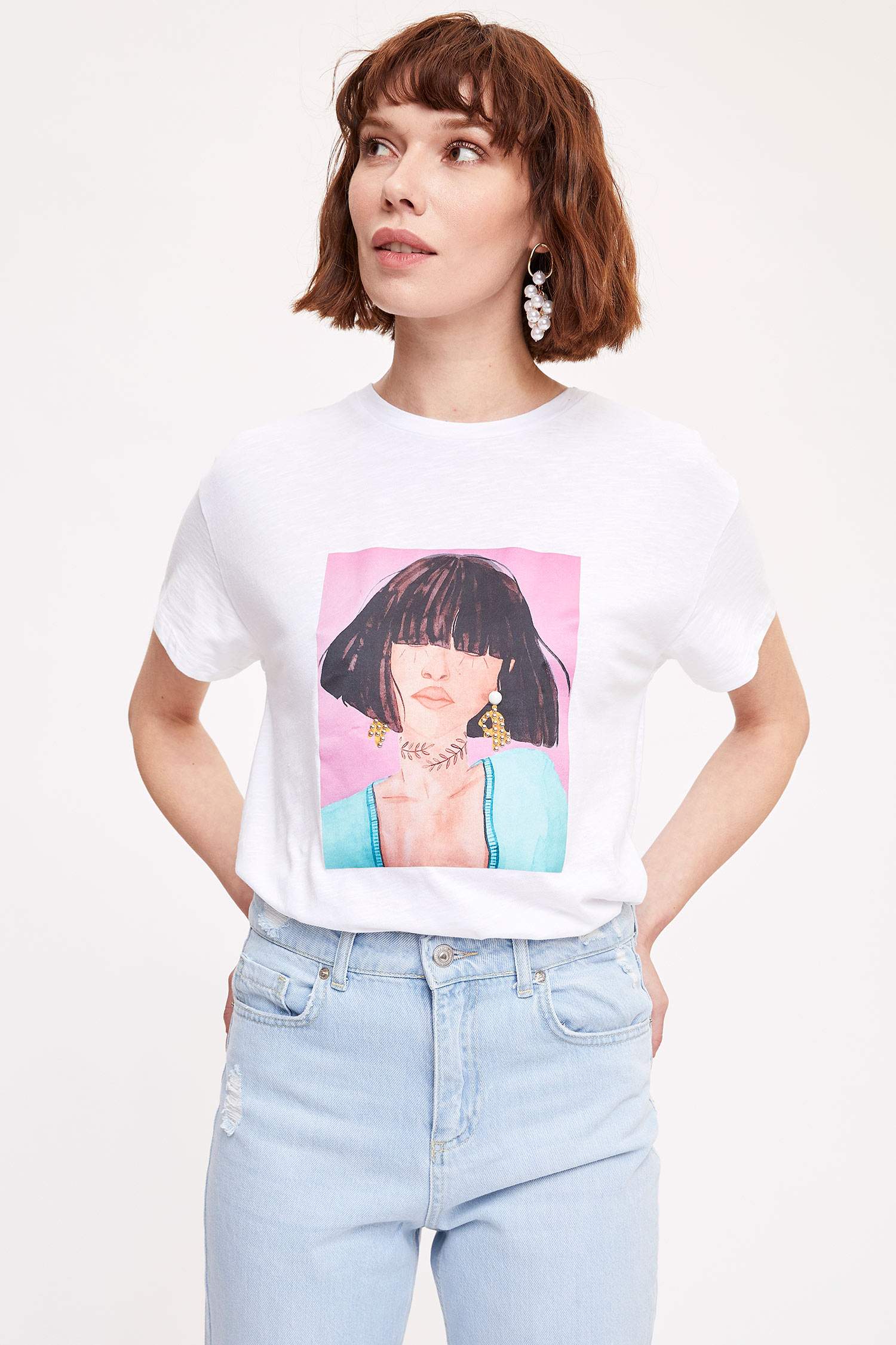 Defacto Baskılı Kısa Kollu T-shirt. 1 Defacto Baskılı Kısa Kollu T-shirt. 1