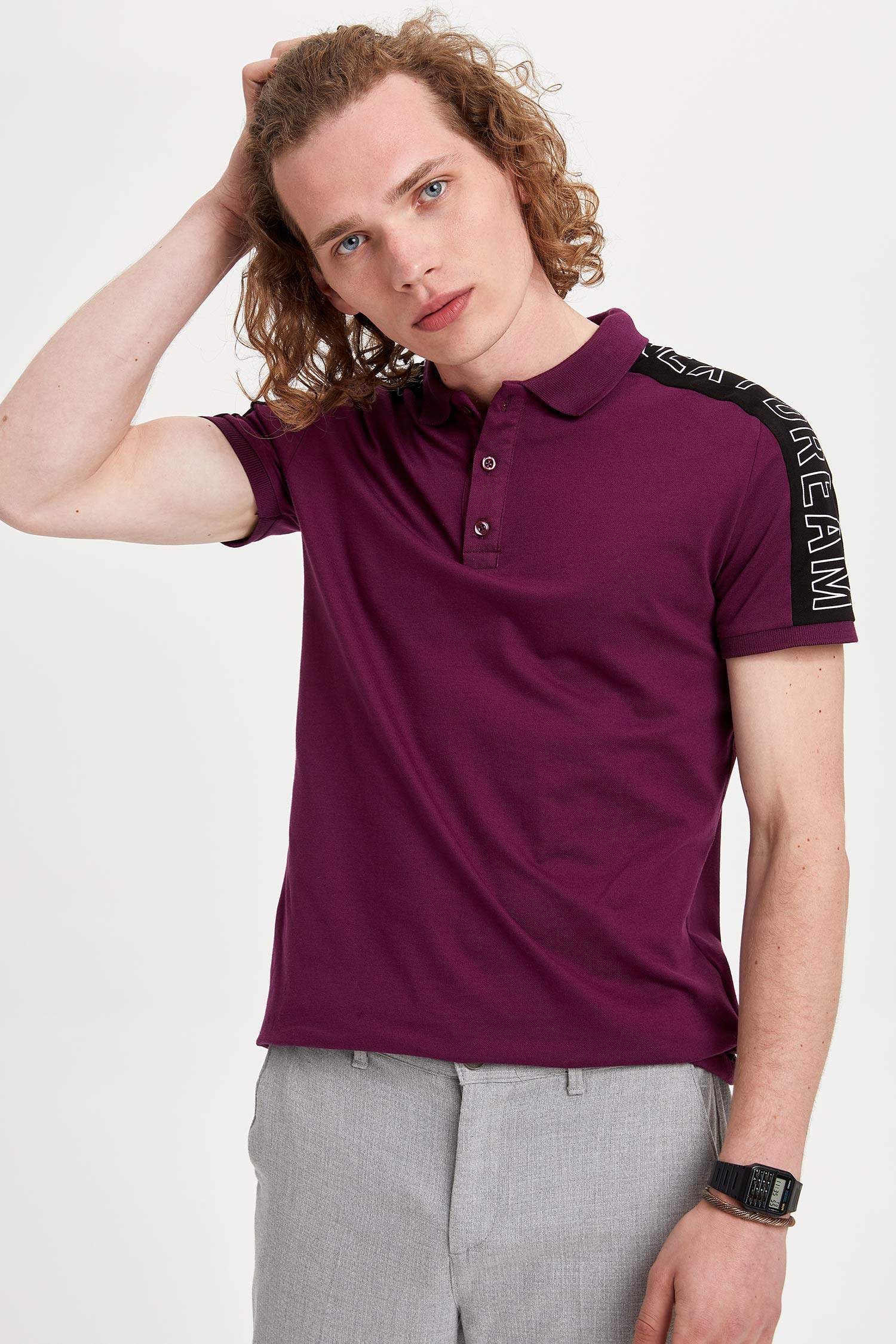 Defacto Şerit Detaylı Slim Fit Polo T-shirt. 1 Defacto Şerit Detaylı Slim Fit Polo T-shirt. 1
