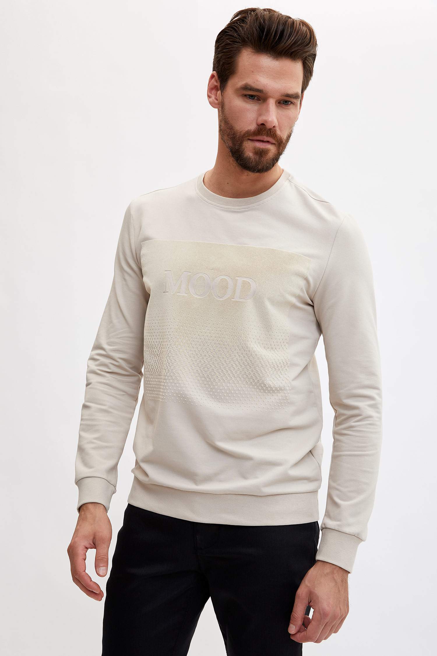 Defacto Slim Fit Baskılı Sweatshirt. 1 Defacto Slim Fit Baskılı Sweatshirt. 1