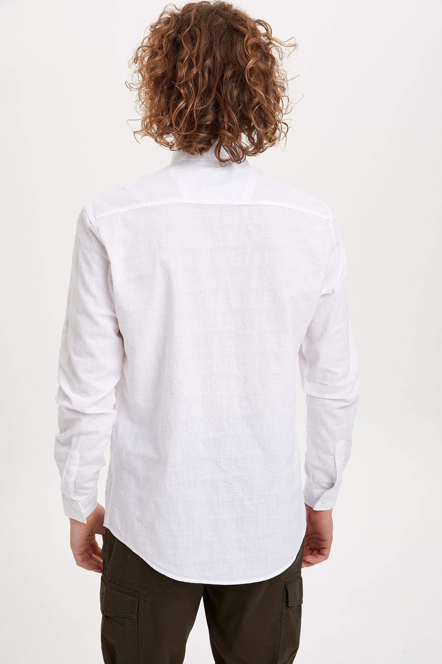 Defacto Çizgili Slim Fit Gömlek. 4 Defacto Çizgili Slim Fit Gömlek. 4