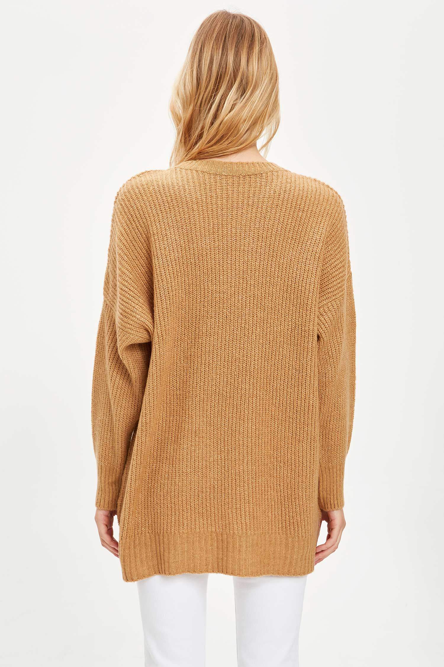 Basic Bisiklet Yaka Relax Fit Triko Tunik